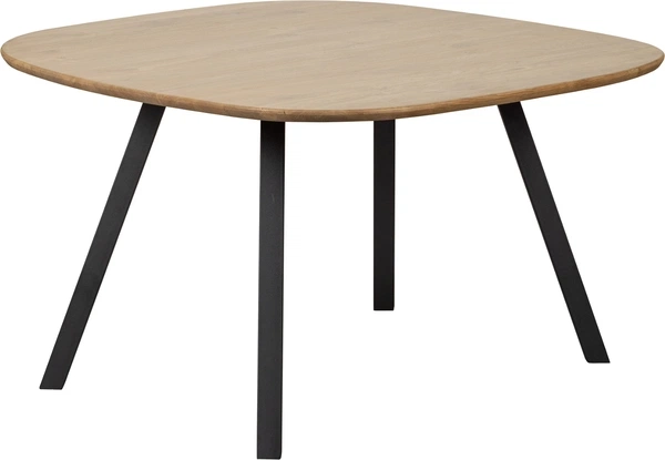 Spisebord WOOOD Tablo rundt plankebord i FSC-certificeret eg Ø130 x H75 cm med sorte metalben