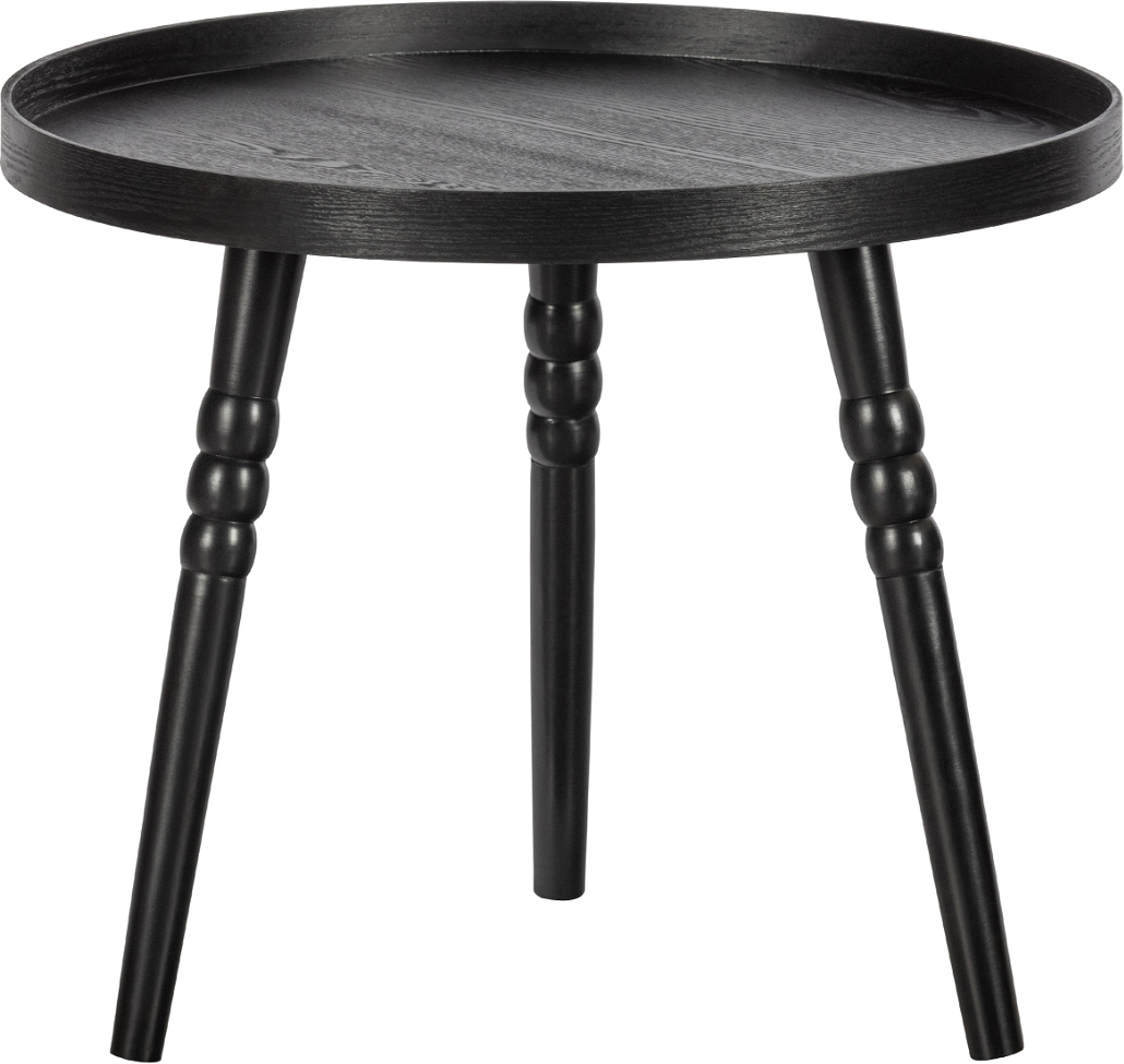 Sidebord/småbord WOOOD Exclusive Ponto Ø55 H45 cm mat sort MDF/fyrretræ