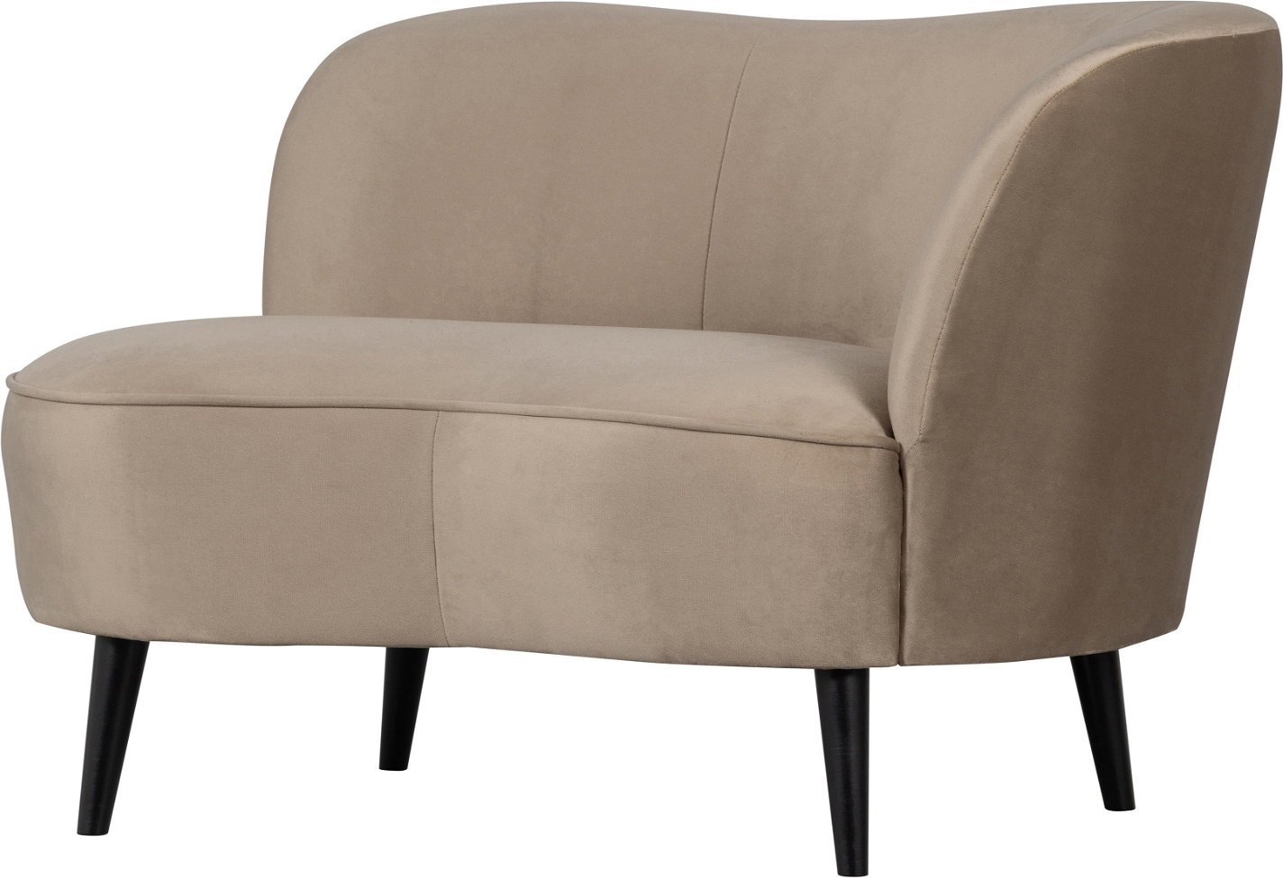 Loungesofa WOOOD Sara Right  -  beige slidstærkt polyester, buet kugleform, komfortabel, H71ÃB81ÃL112 cm