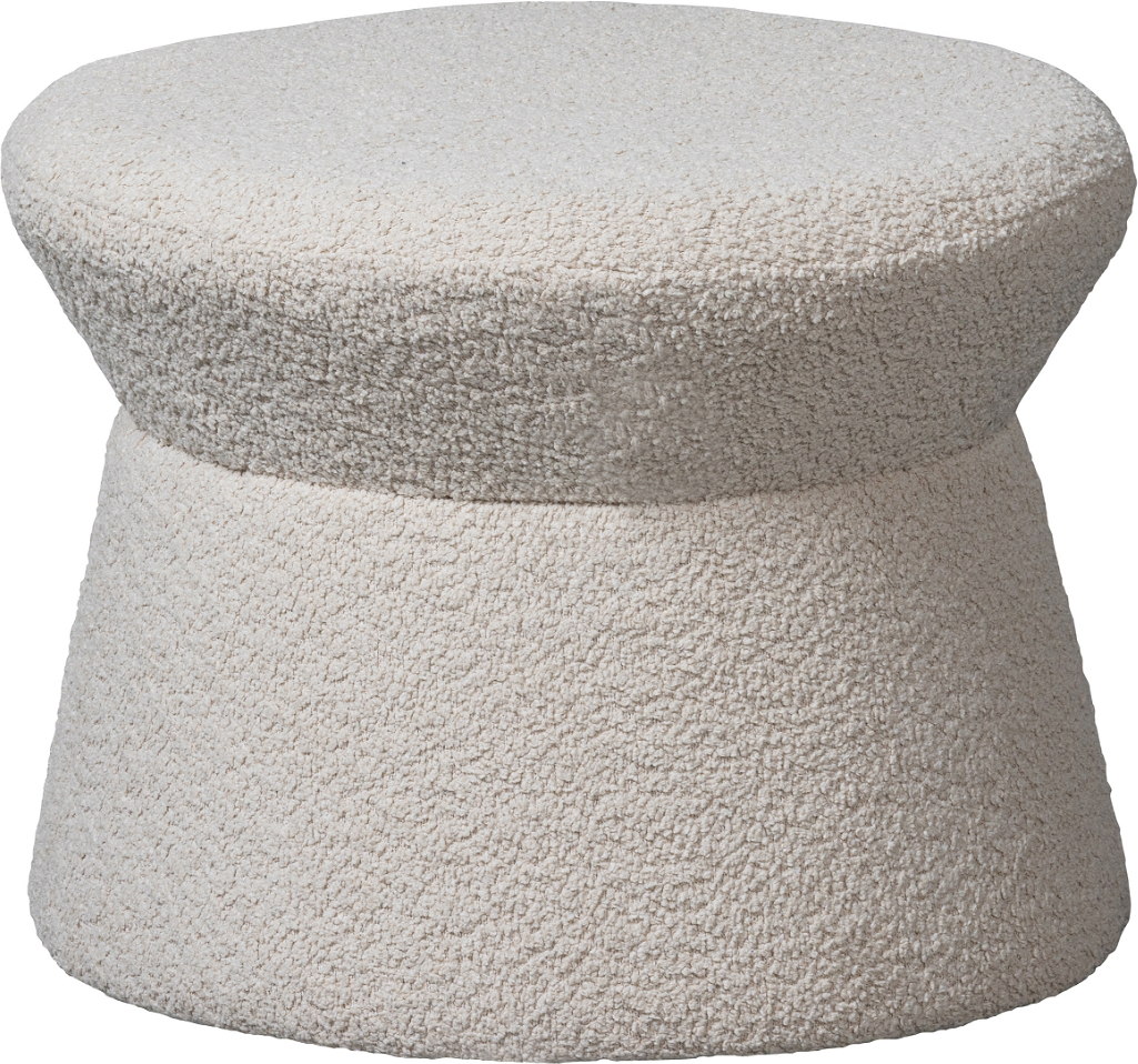 Skammel/fodskammel WOOOD Rowan bouclé natur Ø52 x H40 cm