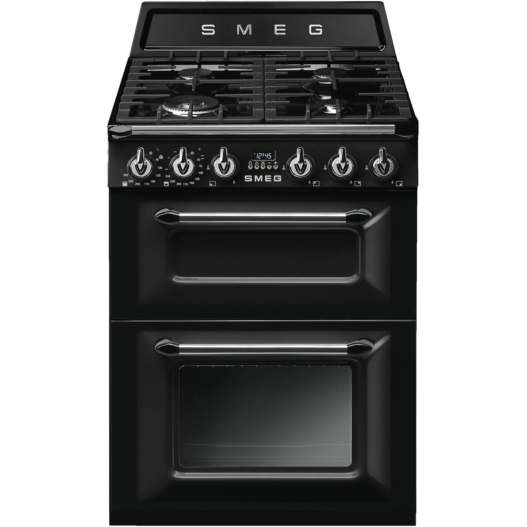 Smeg TR62BL 60 cm Victoria Gaskomfur med 2 Ovne, sort