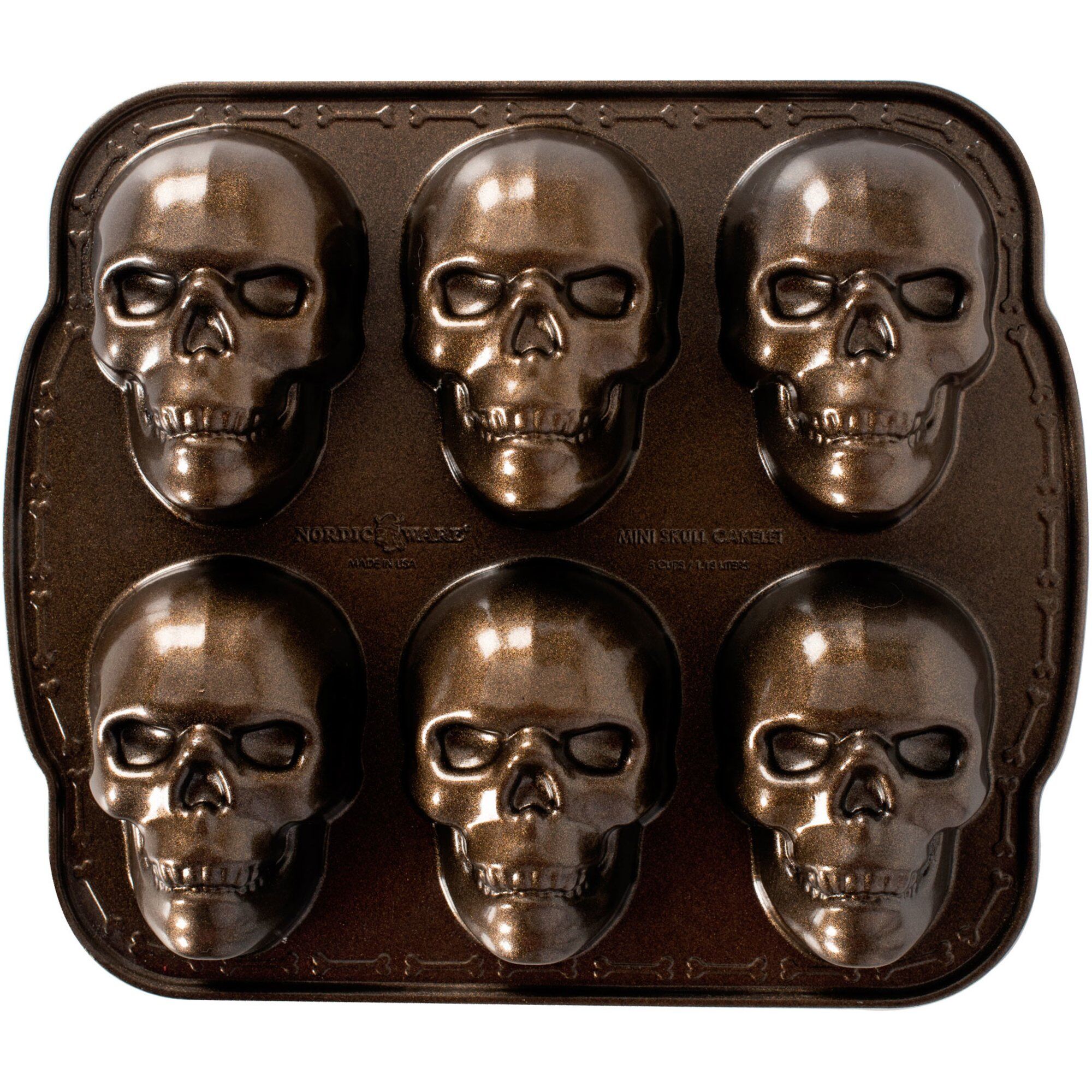 Nordic ware Haunted Skull bageform, til 6 kager