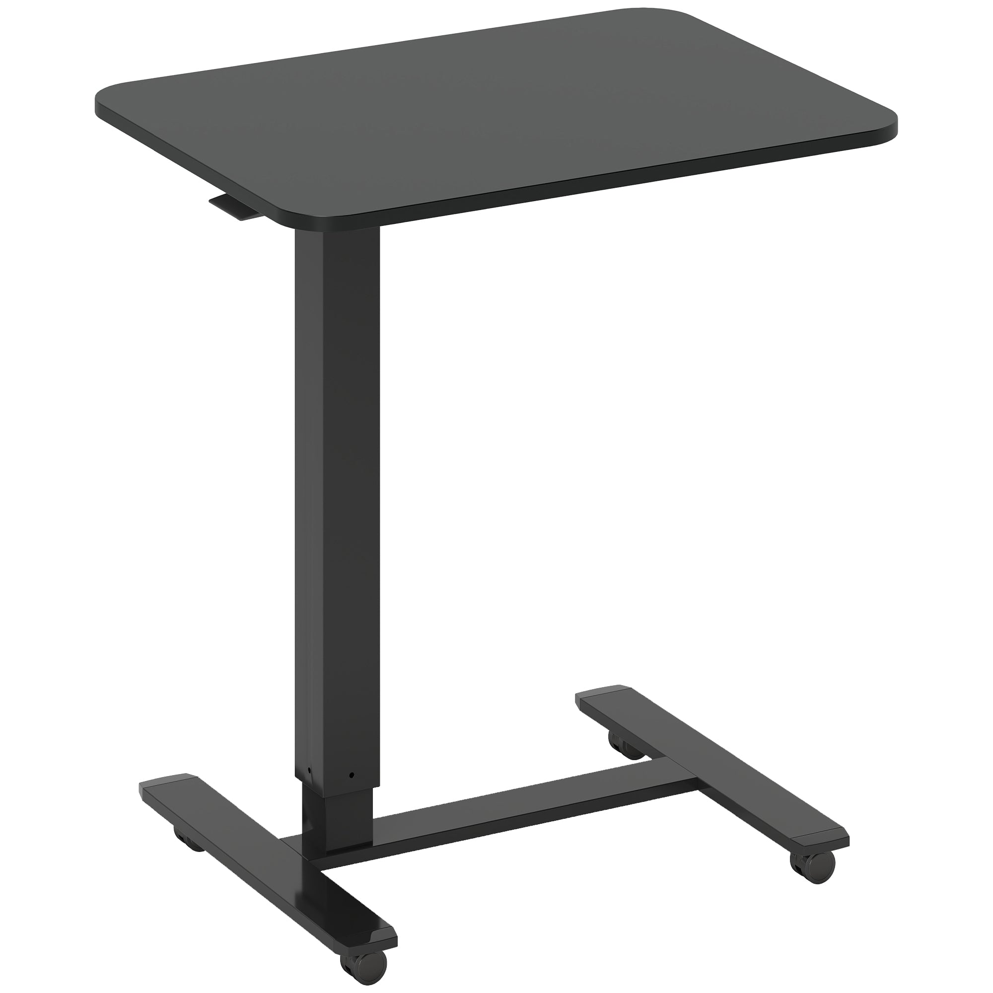 Hæve-/sænkebord, højdejusterbart, inklusive 4 hjul, C-form, 65 cm x 48 cm x 70-110 cm, sort