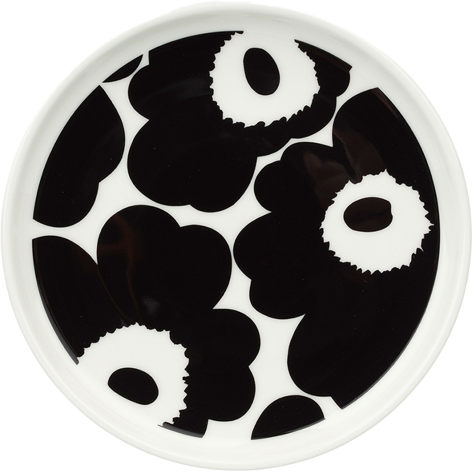 Marimekko Unikko tallerken 13,5 cm, sort/hvid