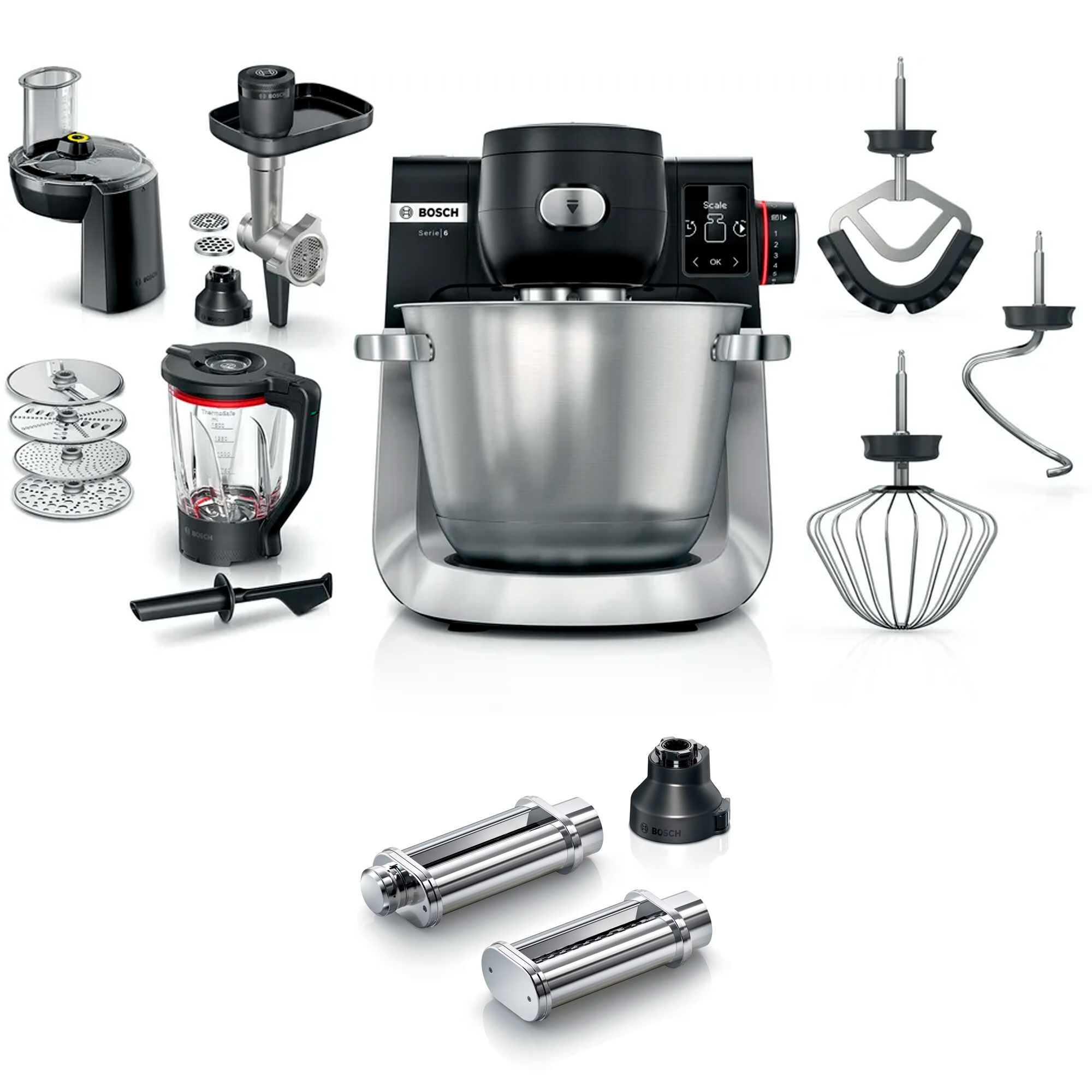 Bosch MUMS6ZS34 Serie 6 køkkenmaskine + MUZS6PP PastaPassion-sæt