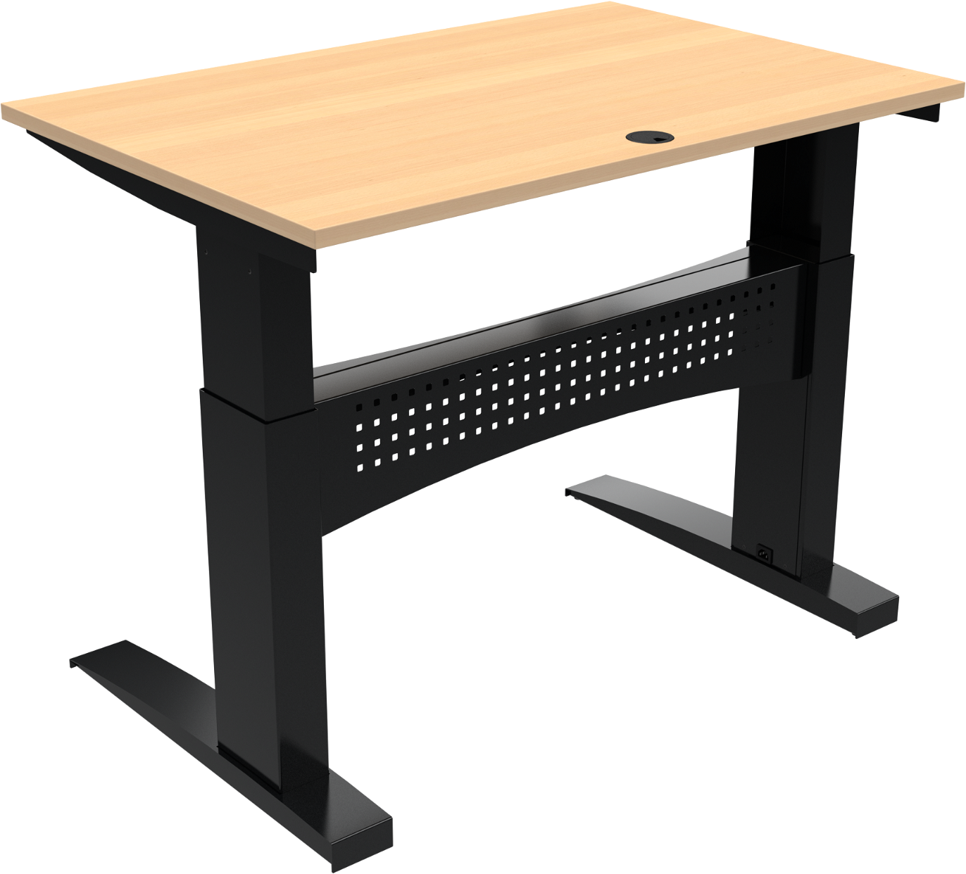 To-bens hæve-/sænkebord ZenNord FlexDesk 120x80 cm bøge/sort justerbar 65-122 cm