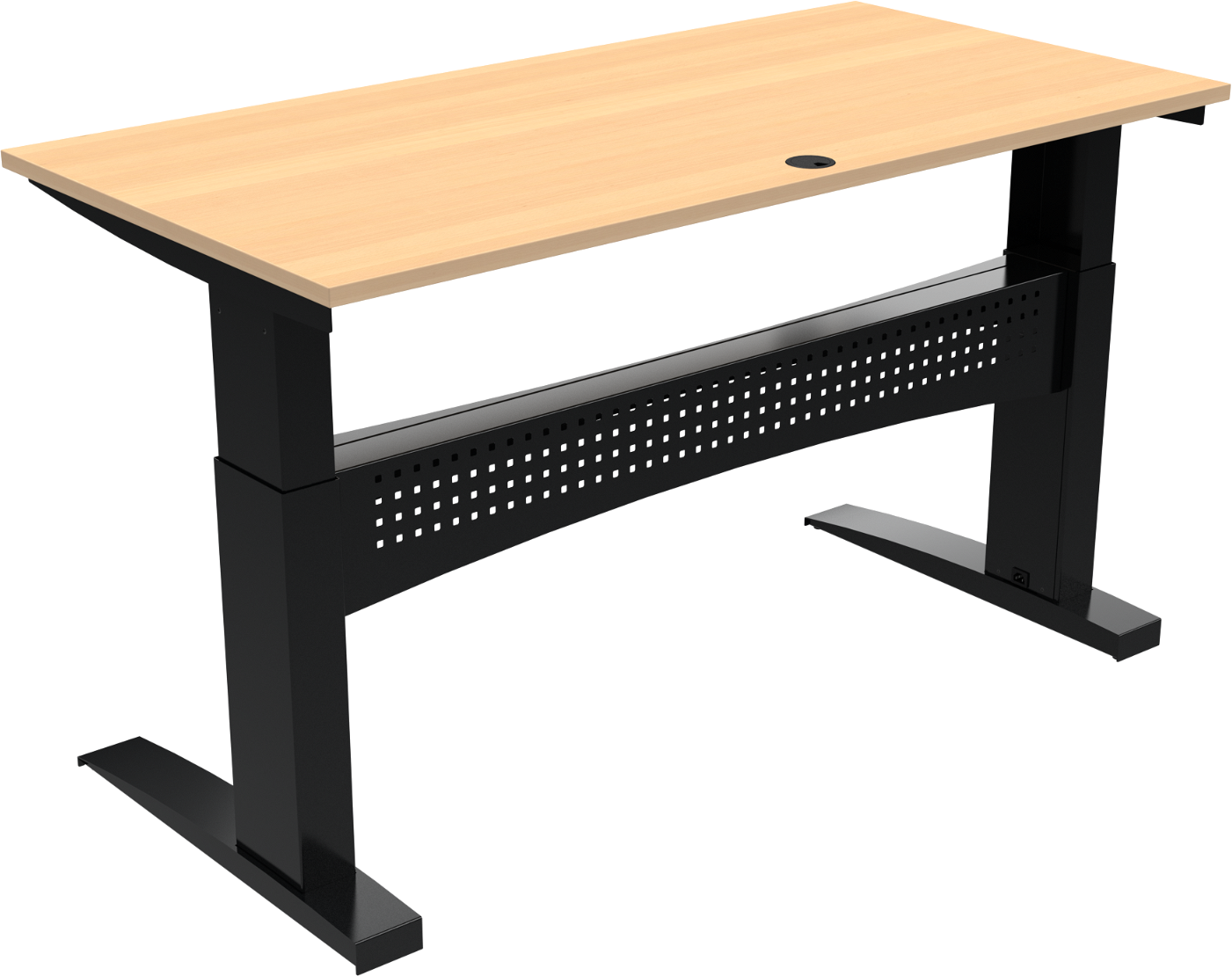 To-bens hæve-sænkebord ZenNord FlexDesk 160x80 cm bøg natur/sort stel