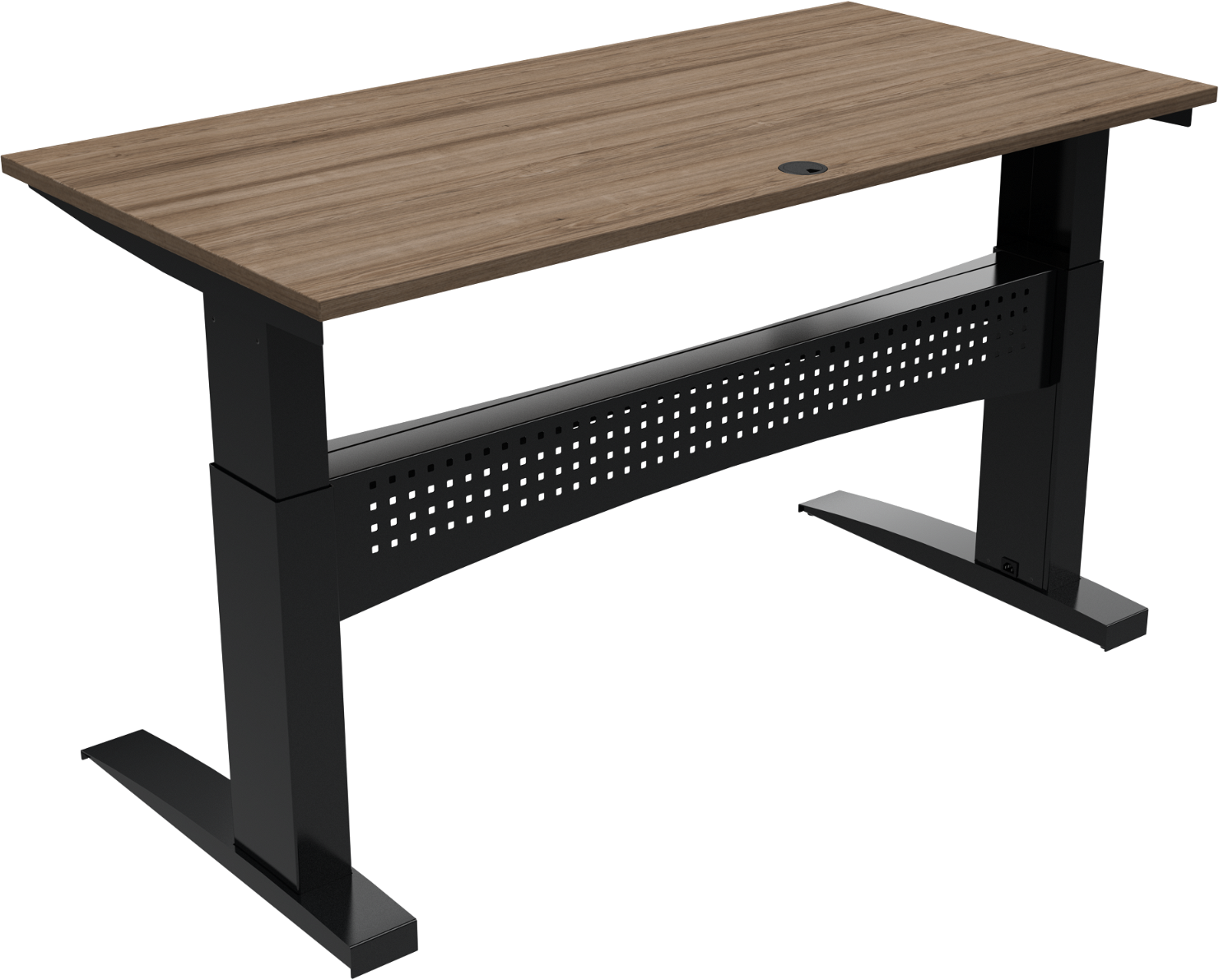 Hæve-/sænkebord ZenNord FlexDesk firkantet skrivebord 160x80 cm valnød/sort ergonomisk