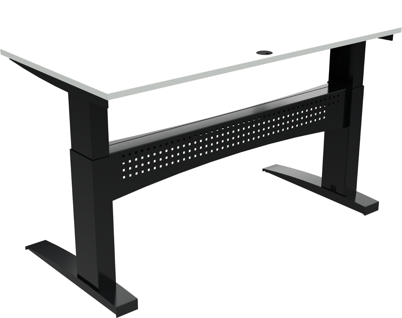 Hæve-sænkebord ZenNord FlexDesk to-bens firkantet 160x80 cm hvid/sort