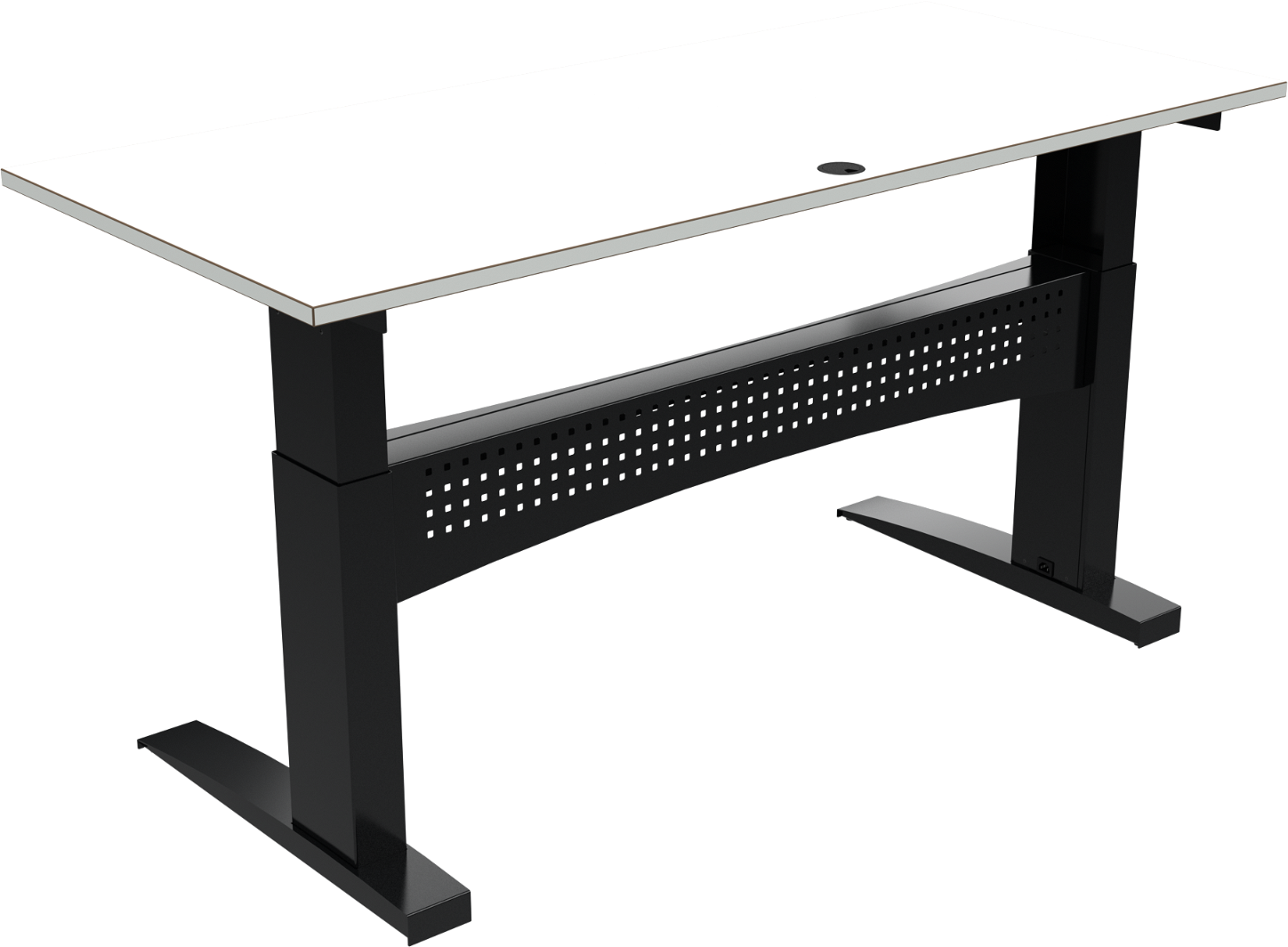 To-bens hæve-/sænkebord ZenNord FlexDesk firkantet 180Ã80 cm hvid/sort