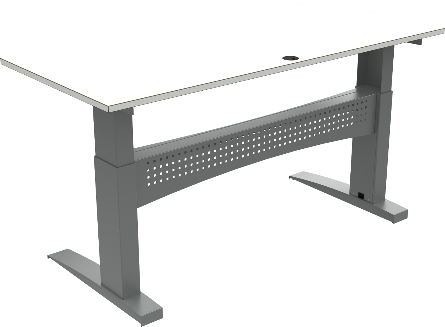 To-bens hæve-/sænkebord ZenNord FlexDesk el-skrivebord 180x80 cm justerbar H65-122 hvid/sølv