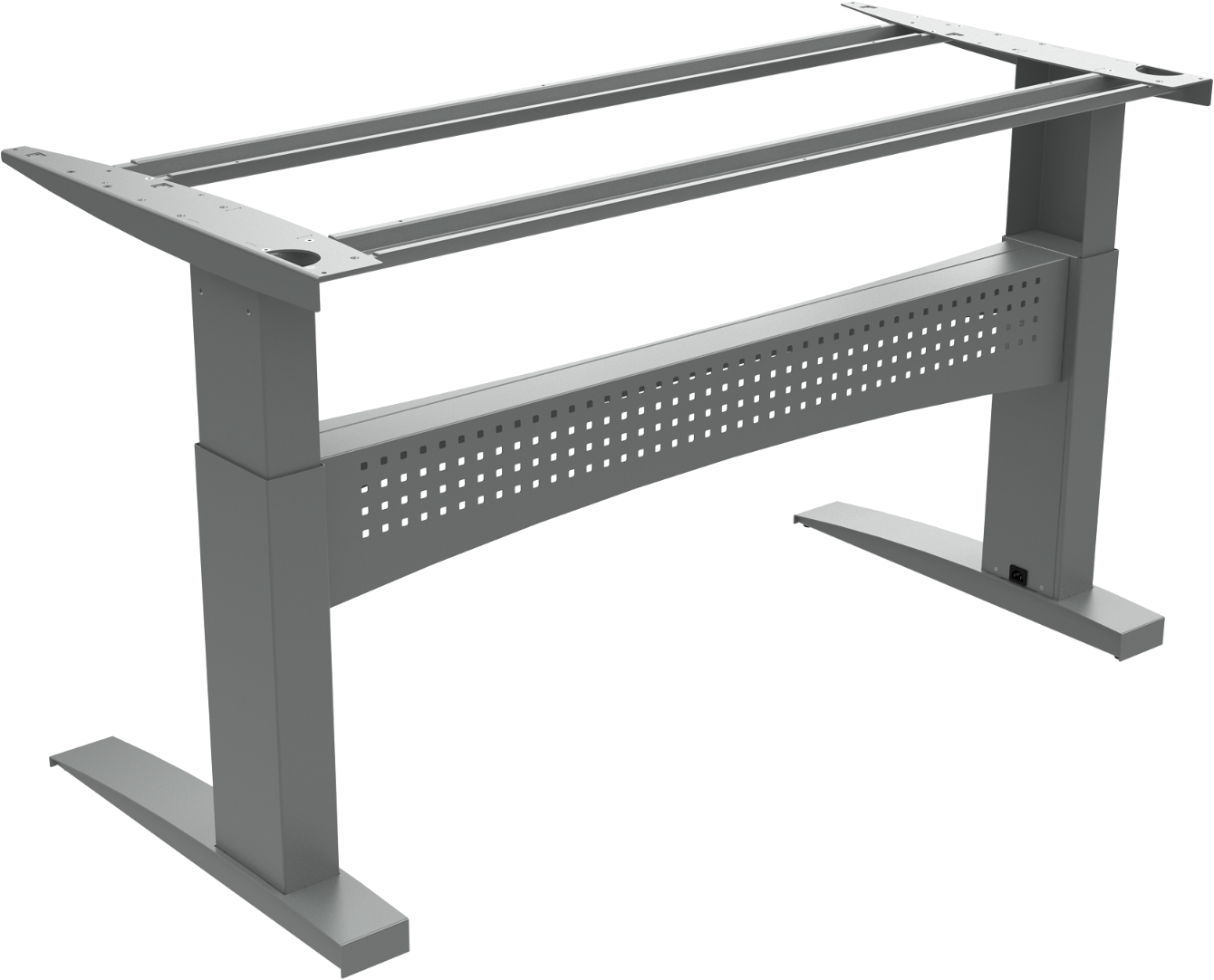 Hæve-/sænkestel ZenNord FlexDesk i sølv  -  justerbart 65 - 122 cm  -  robust metalstel 150 kg kapacitet