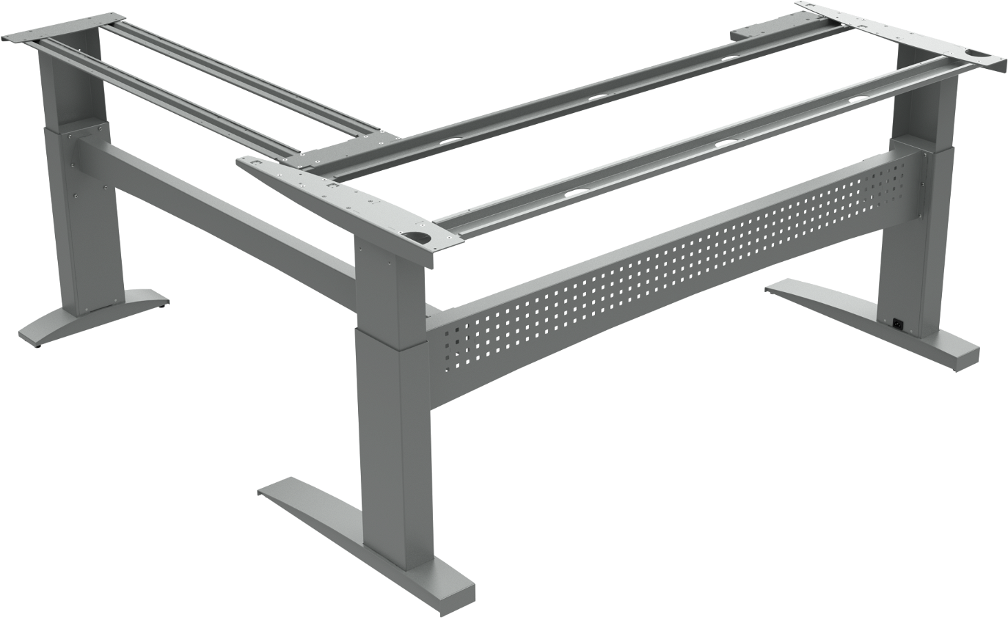 Hæve-/sænkestel ZenNord FlexDesk til skrivebord i sølv metal 3-søjlet design