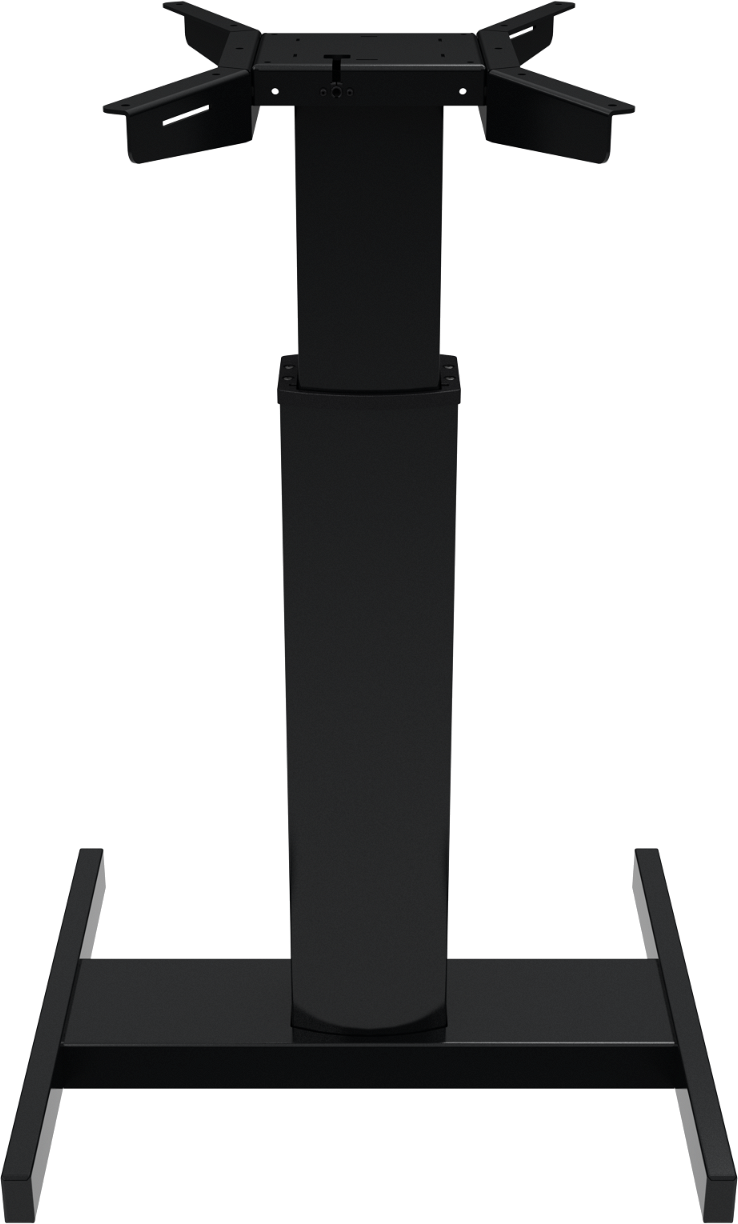 Hæve-/sænkestel ZenNord MotionMate sort  -  en-søjlet justerbart skrivebordsstel 68-120 cm med hjul og batteridrift