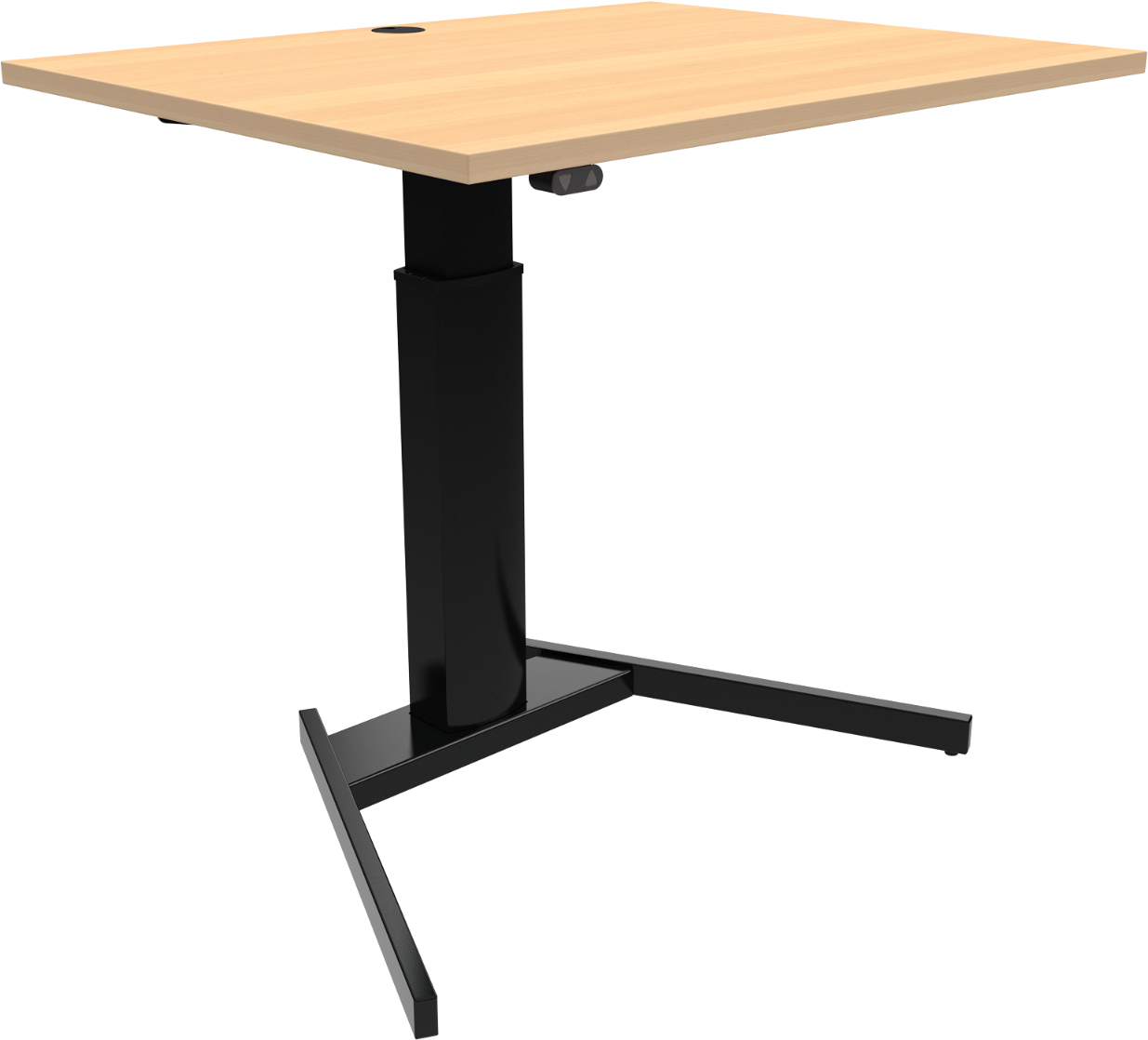 Hæve-/sænkebord ZenNord OptiHeight enkeltben skrivebord natur/sort 80x100 cm