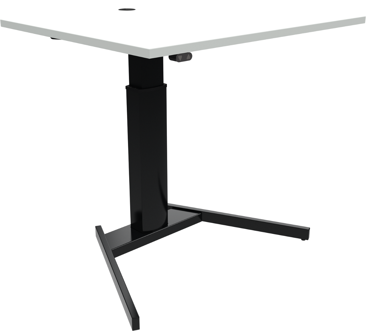 Enkeltben hæve-sænkebord firkantet ZenNord OptiHeight 120 x 80 x 100 cm hvid/sort