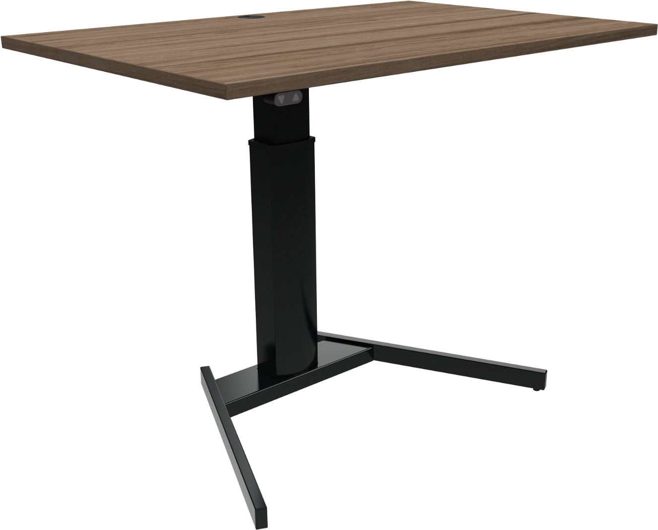 Enkeltben hæve-/sænkebord ZenNord OptiHeight firkantet valnød/sort 120x80 cm
