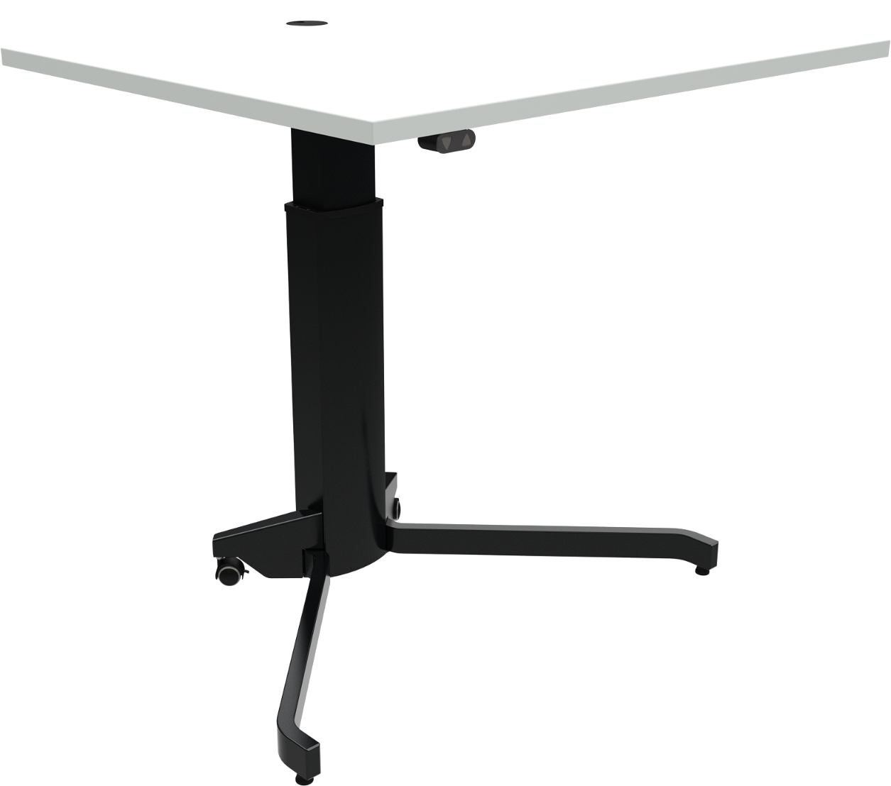 Enkeltben hæve-sænkebord ZenNord AeroTable firkantet hvid/sort højdejusterbar 68-120 cm MFC
