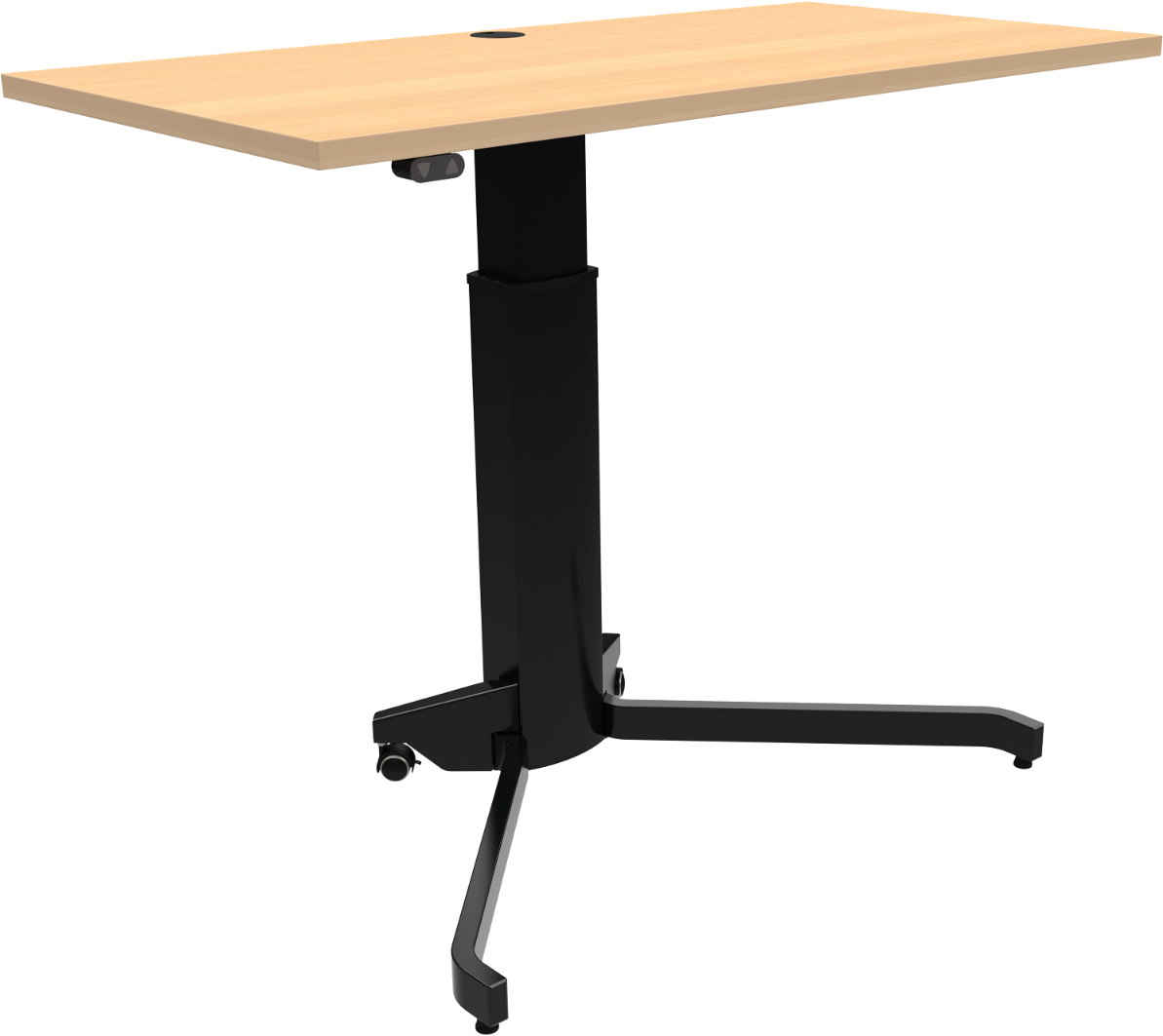 Elektrisk firkantet enkeltben hæve-/sænkebord ZenNord AeroTable 120x60 cm bøg natur/sort