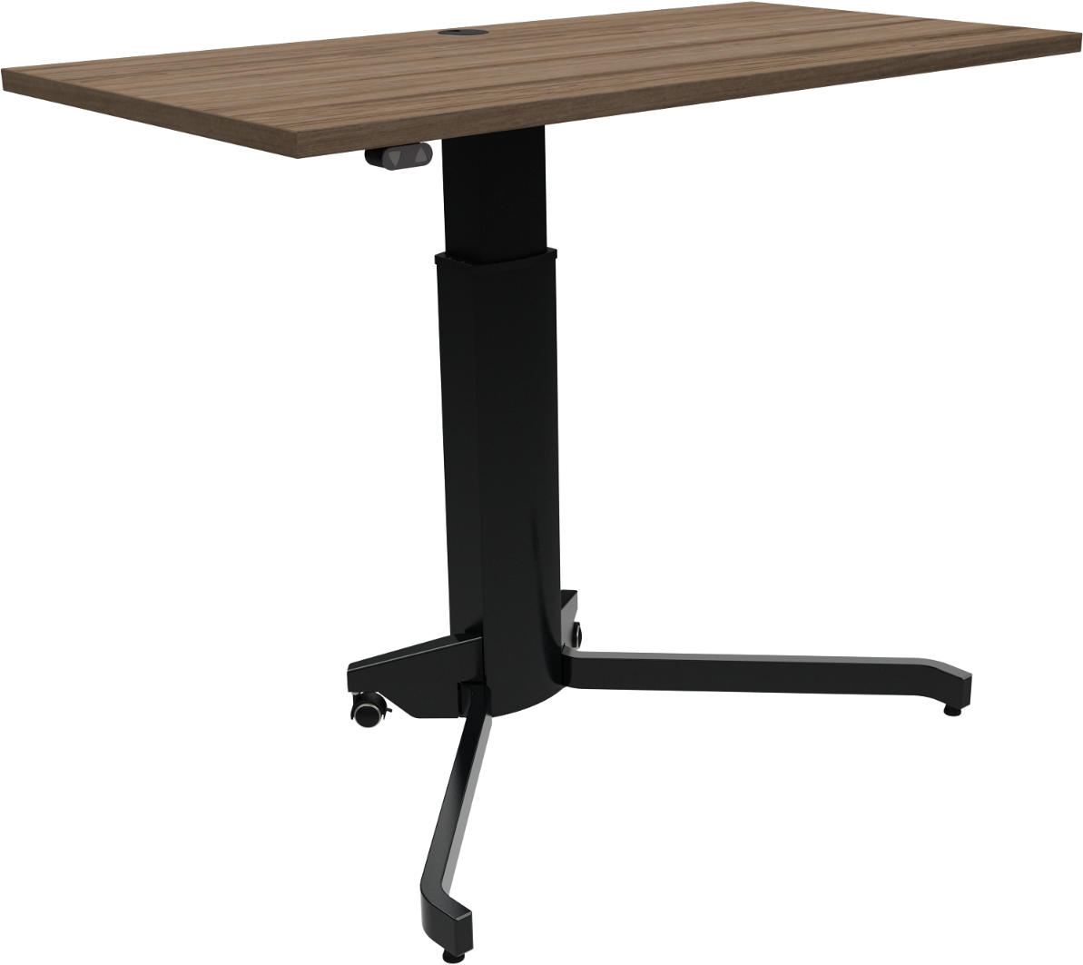 Enkeltben hæve-/sænkebord ZenNord AeroTable 120x60 cm valnød/sort