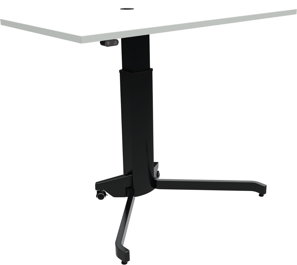 Enkeltben hæve-/sænkebord ZenNord AeroTable 120x60 cm hvid/sort