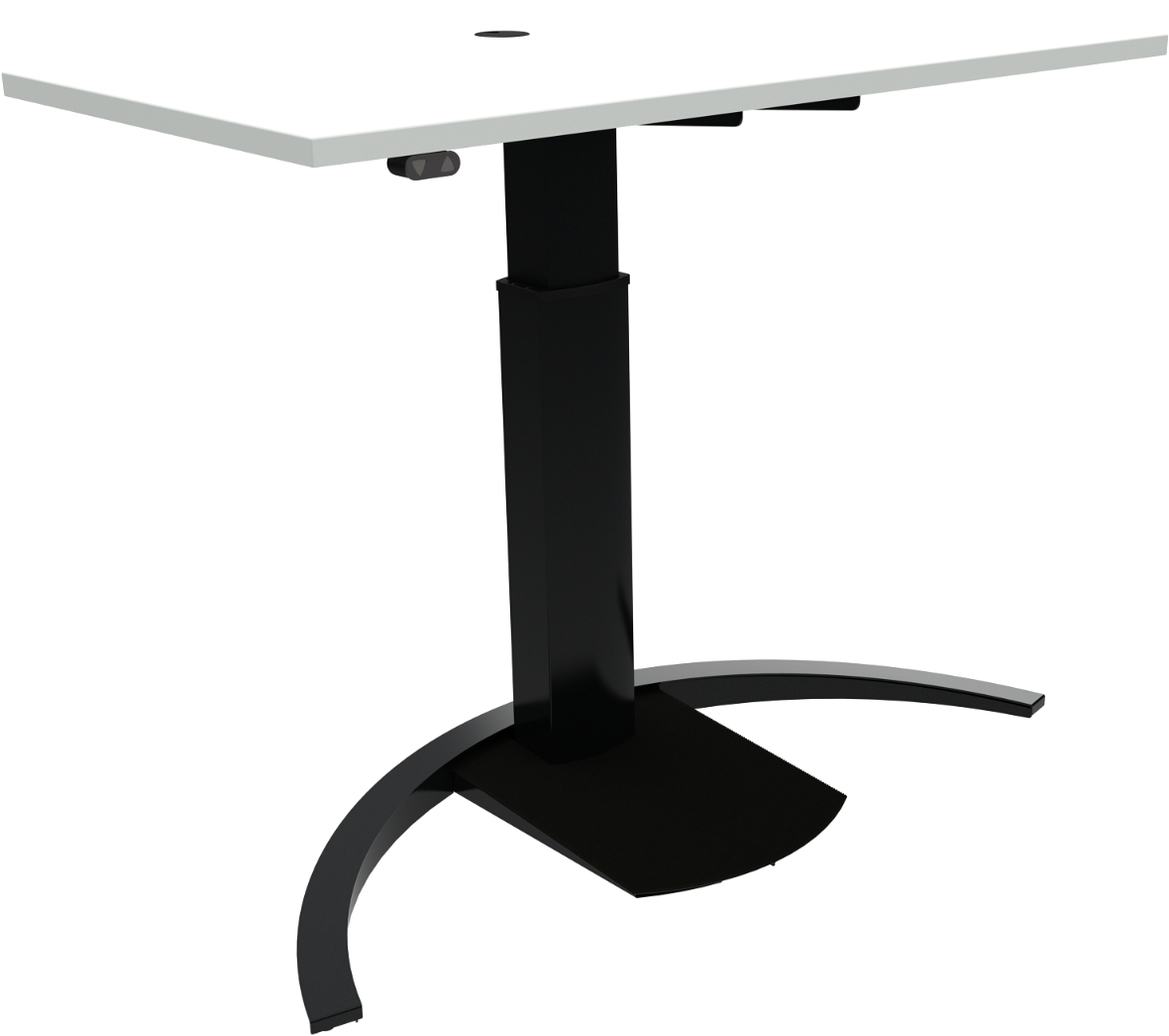 Hæve-/sænkebord enkeltben ZenNord ErgoTable firkantet hvid/sort MFC 68 - 120 cm B60xL120 cm