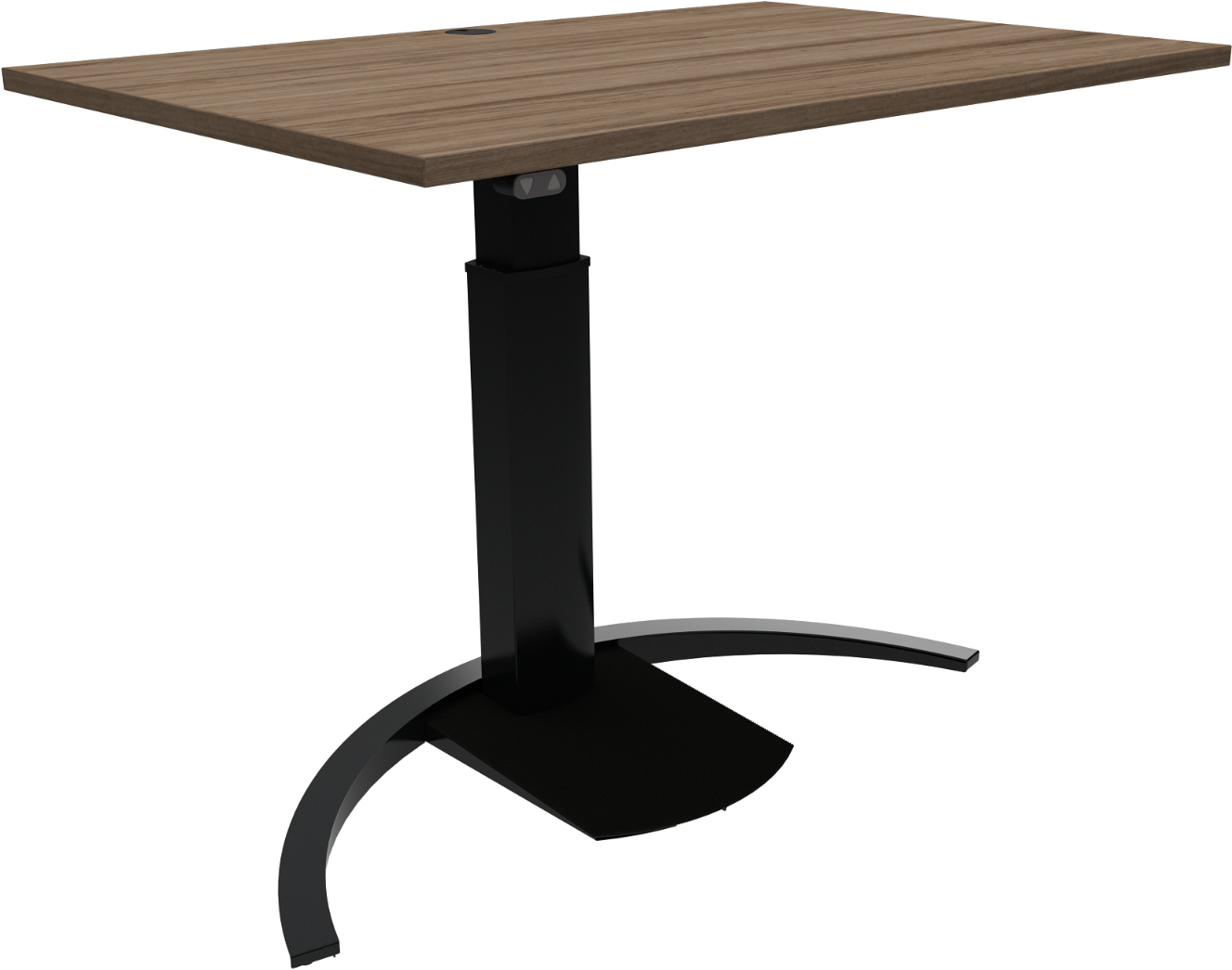 Enkeltben hæve-sænkebord ZenNord ErgoTable valnød/Sort stel justerbar H68-120 cm
