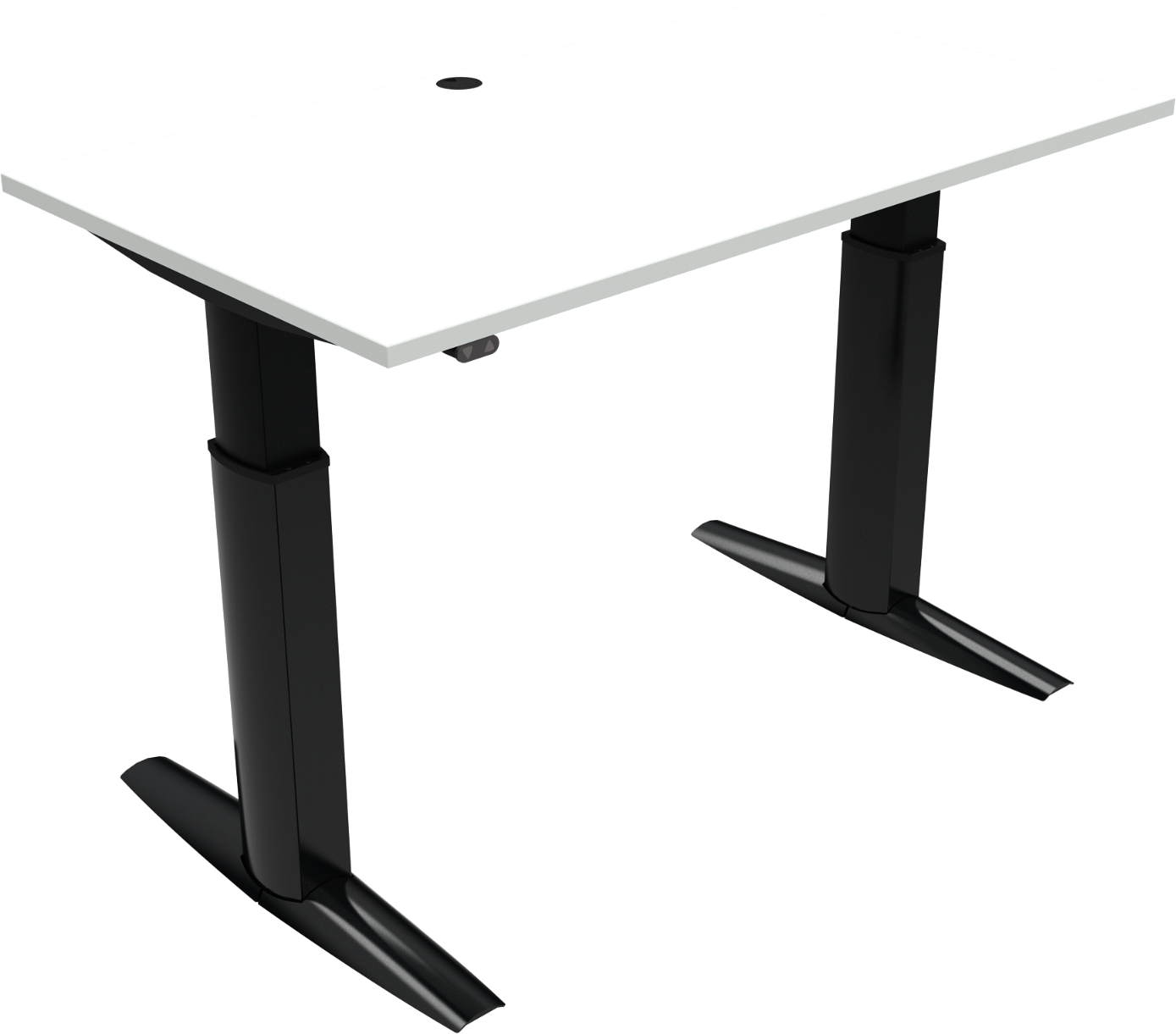 To-bens hæve-/sænkebord sit-stand skrivebord ZenNord ElevateLine 140x80 cm H68-120 hvid/sort
