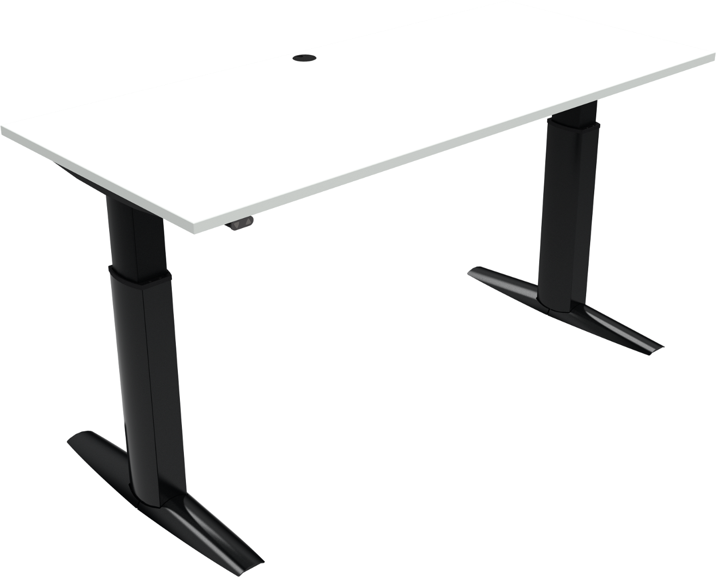 To-bens hæve-/sænkebord ZenNord ElevateLine sit-stand 180x80 cm hvid/sort justerbart 68-120 cm