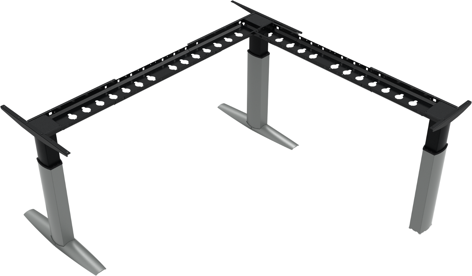 Hæve-/sænkestel ZenNord ElevateLine ergonomisk sølv med justerbar højde 68 - 120 cm og integreret kabelbakke