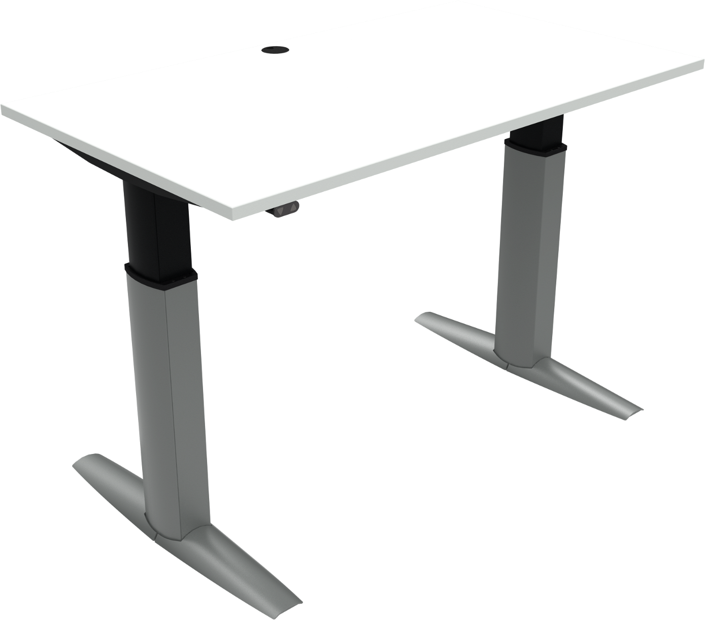 To-bens hæve-/sænkebord ZenNord ElevateLine 501-23 sidde-/stående skrivebord B140xD80 cm højde 68-120 cm hvid melamin