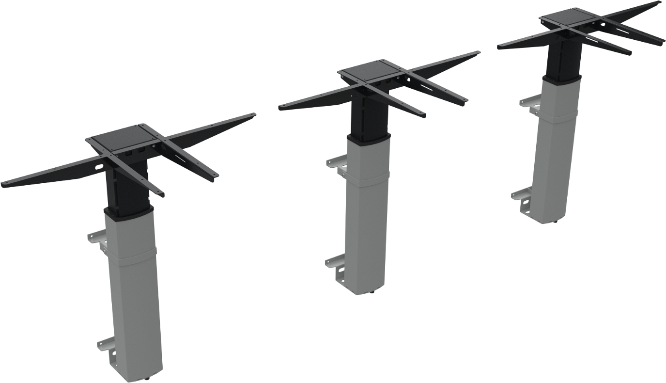 Væghængt hæve-sænkestel ZenNord ElevateLine sølv, metal, højdejusterbar 68-120 cm
