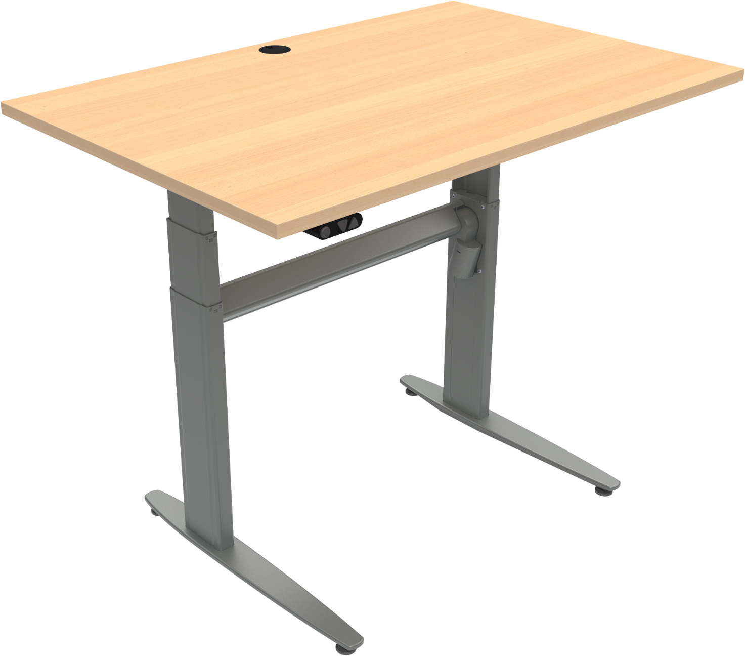 Hæve-/sænkebord ZenNord MoveMate firkantet to-bens 120x80x120 cm natur/sølv