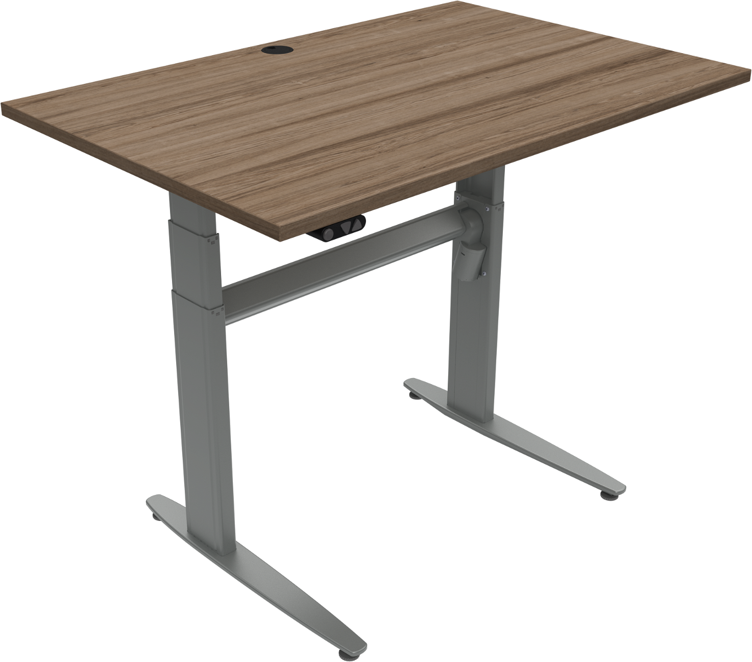 To-bens hæve-/sænkebord ZenNord MoveMate 120x80 cm valnød/sølv justerbart 68-120 cm