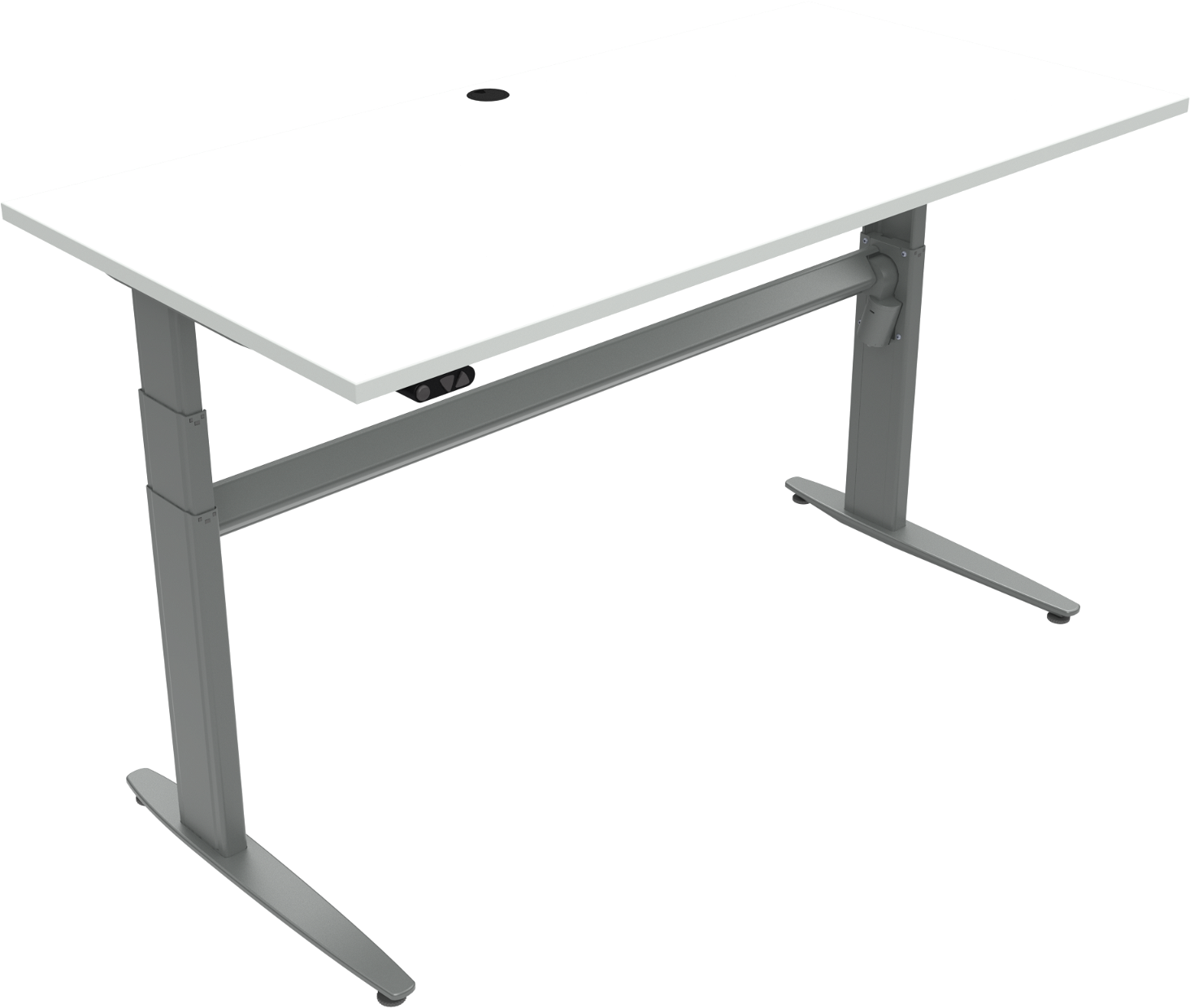 Hæve-sænkebord ZenNord MoveMate to-bens skrivebord 160x80 cm hvid/sølv justerbar 68 - 120 cm