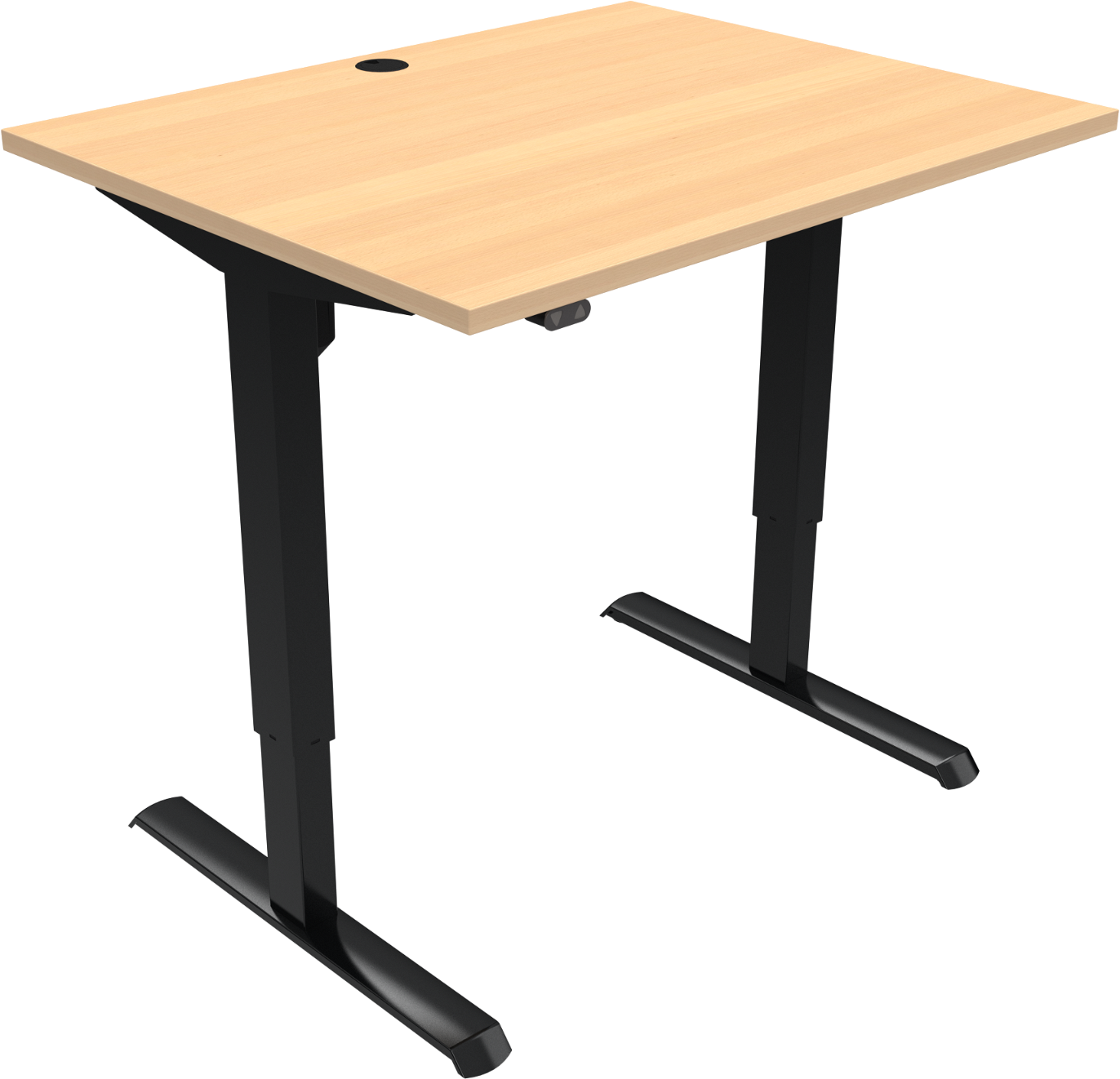 To-bens hæve-/sænkebord ZenNord AdaptDesk H68-118 x B80 x L100 cm naturbøg med sorte ben