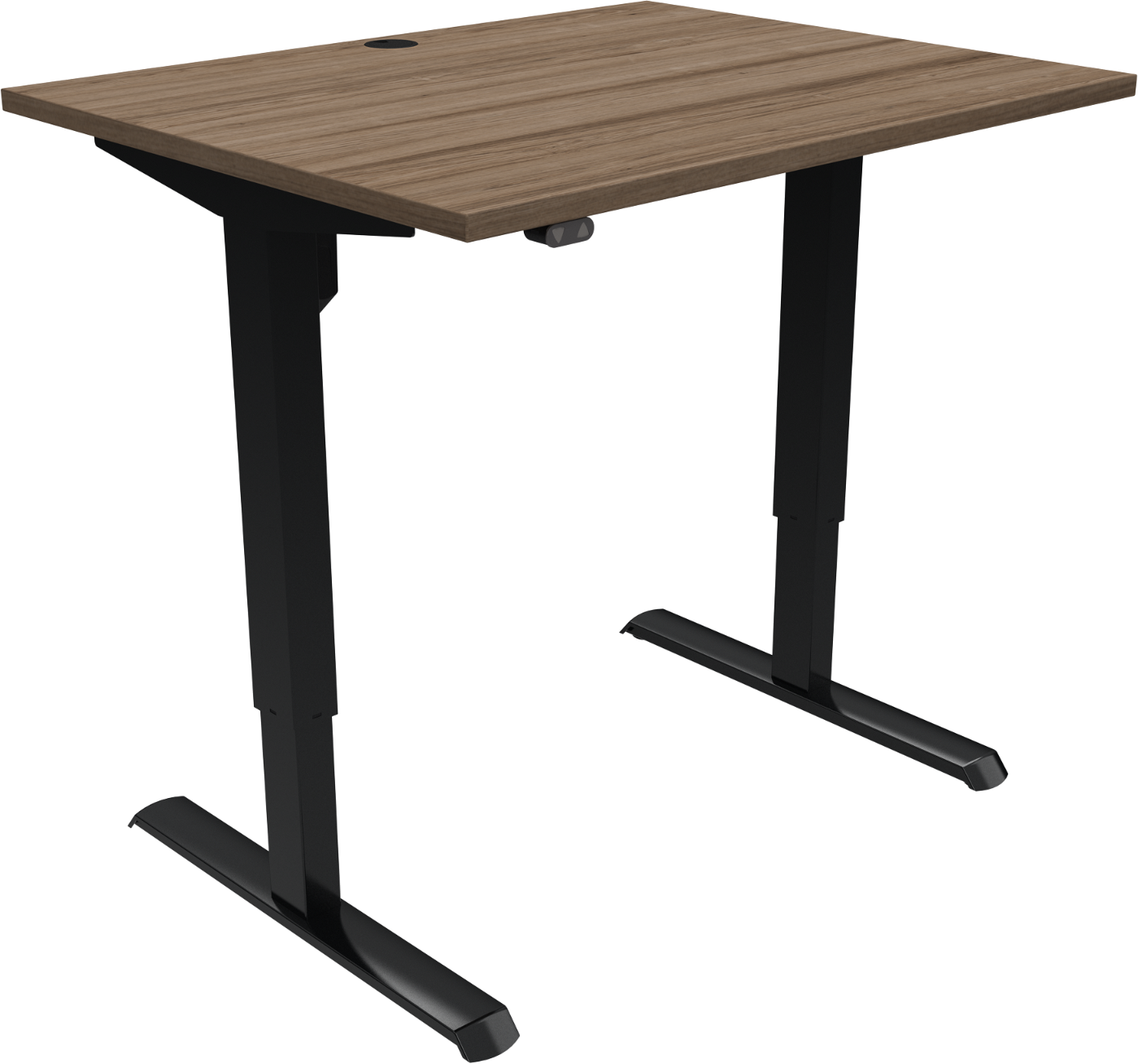To-bens hæve-/sænkebord ZenNord AdaptDesk mørk natur/sort valnød 80x100 cm H68-118 cm