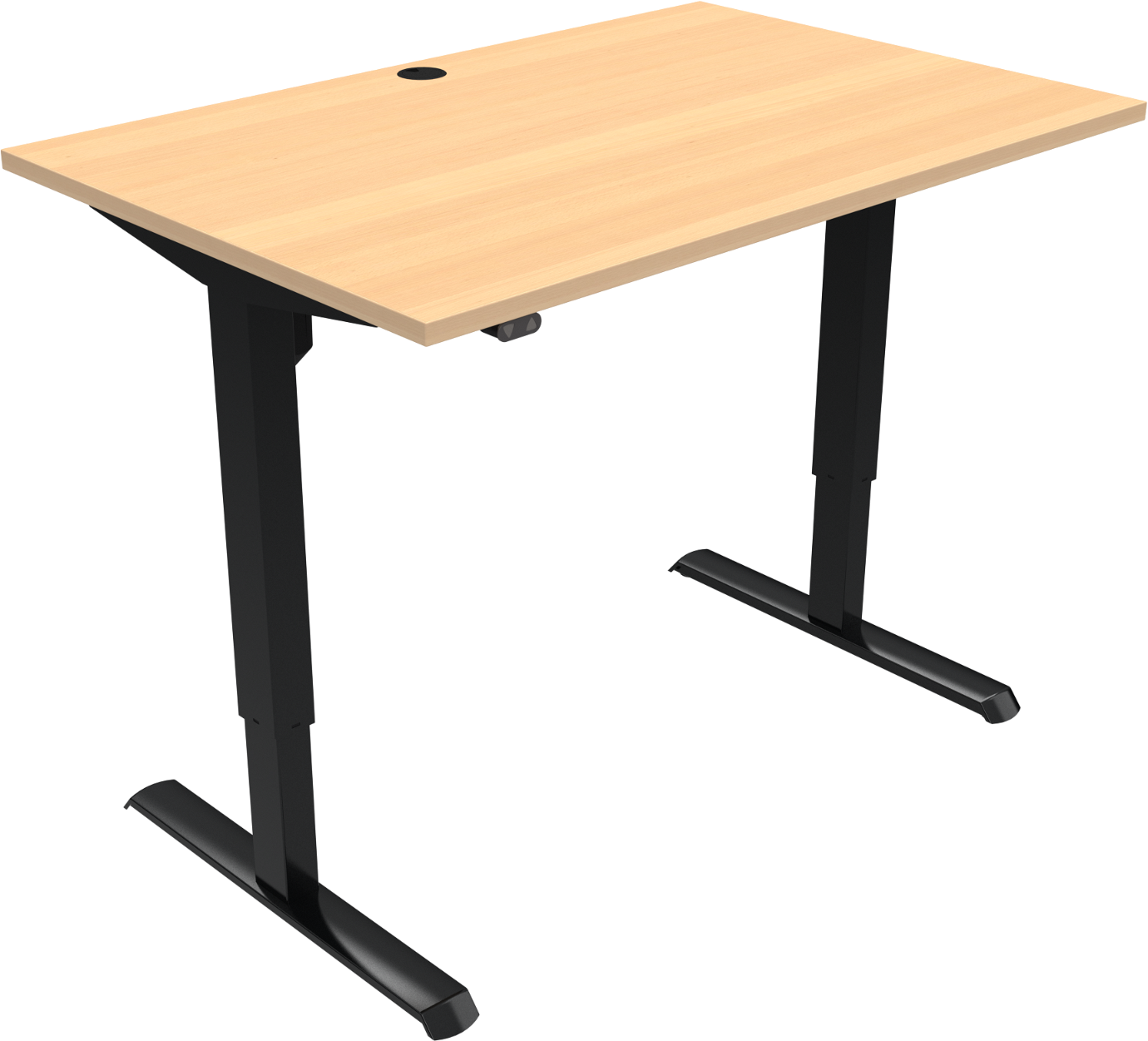 Hæve-/sænkebord ZenNord AdaptDesk to-bens 120x80 cm bøgefinish melamin højde 68-118 cm