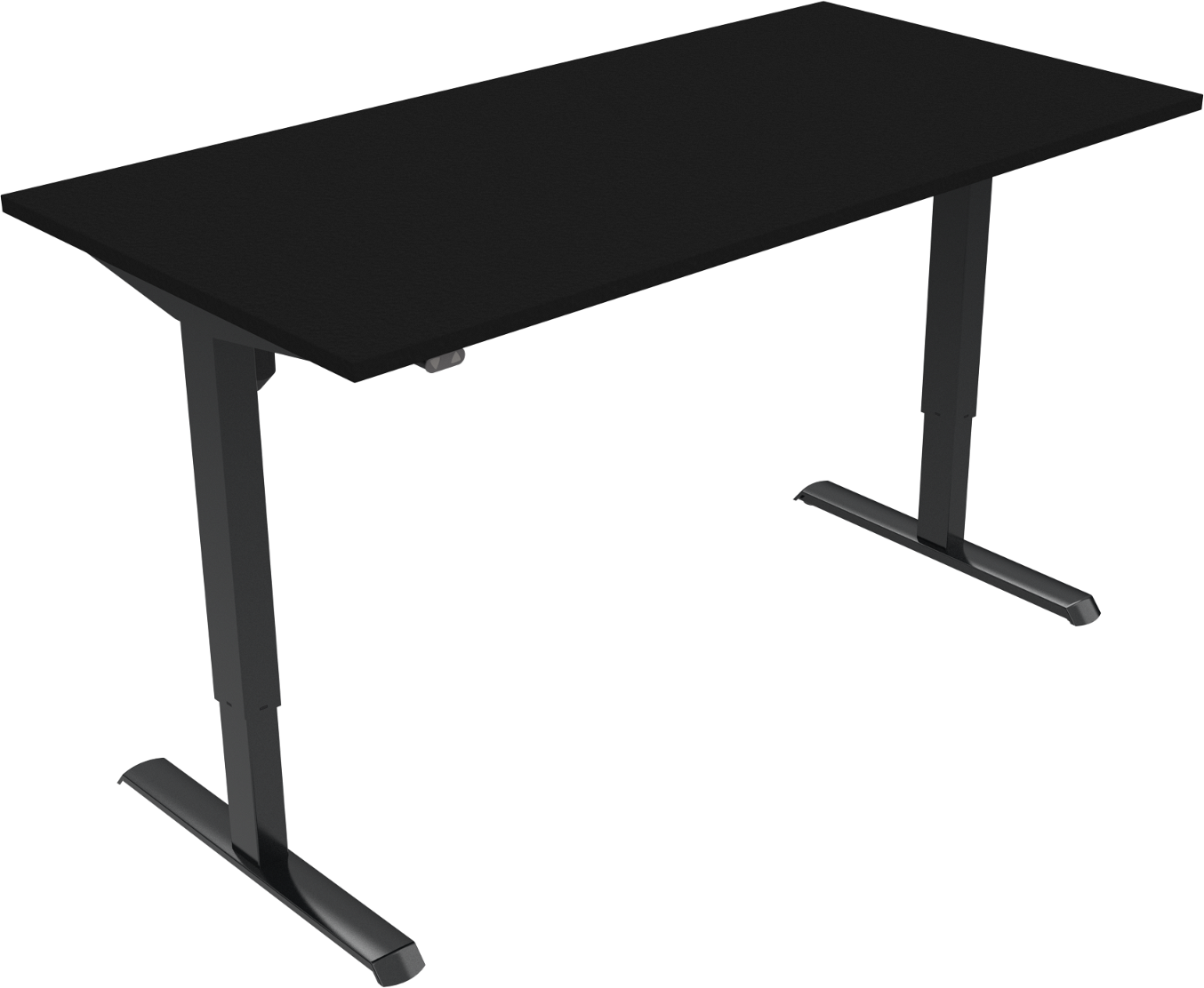 To-bens hæve-/sænkebord ZenNord AdaptDesk 160x80 cm sort MFC højdejusterbar 68-118 cm ergonomisk