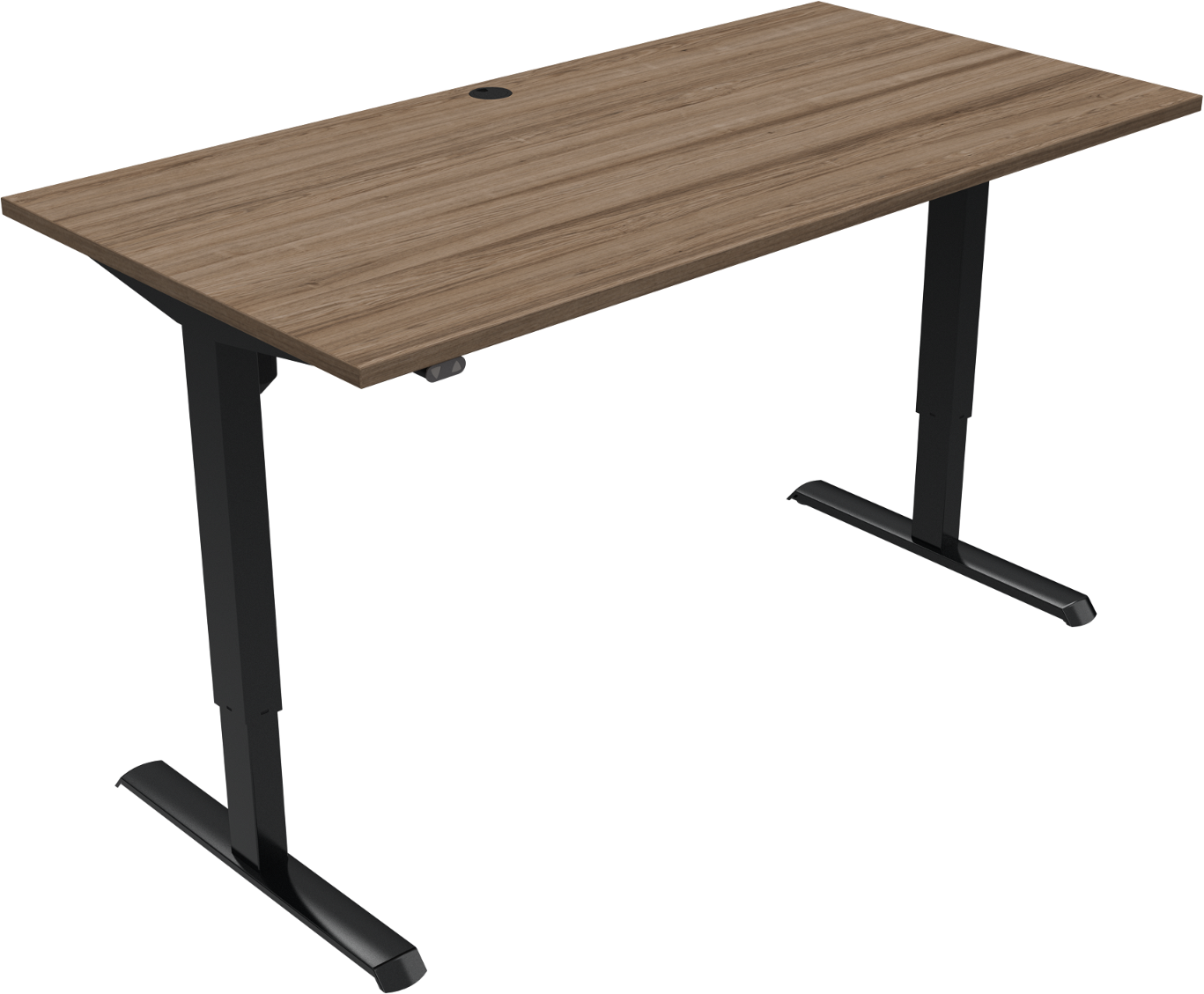 To-bens hæve-/sænkebord skrivebord ZenNord AdaptDesk firkantet 160x80 cm H68-118 cm mørk valnød/sort