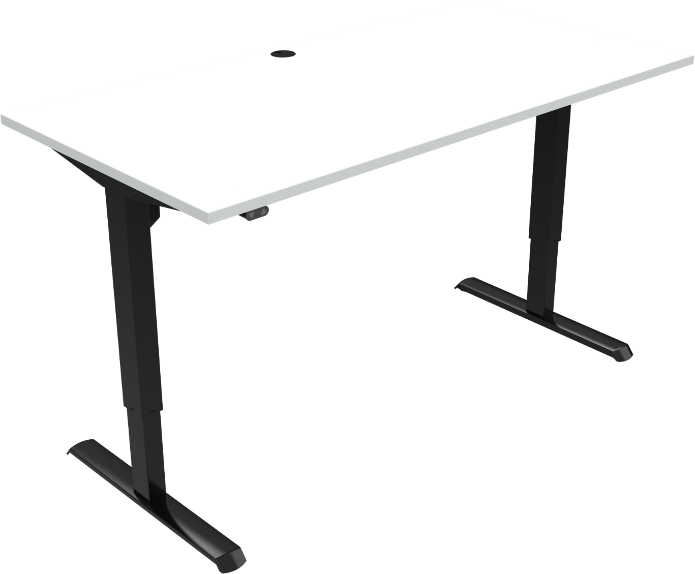 To-bens hæve-/sænkebord ZenNord AdaptDesk firkantet højdejusterbart skrivebord H118 x B80 x L160 cm hvid/sort MFC