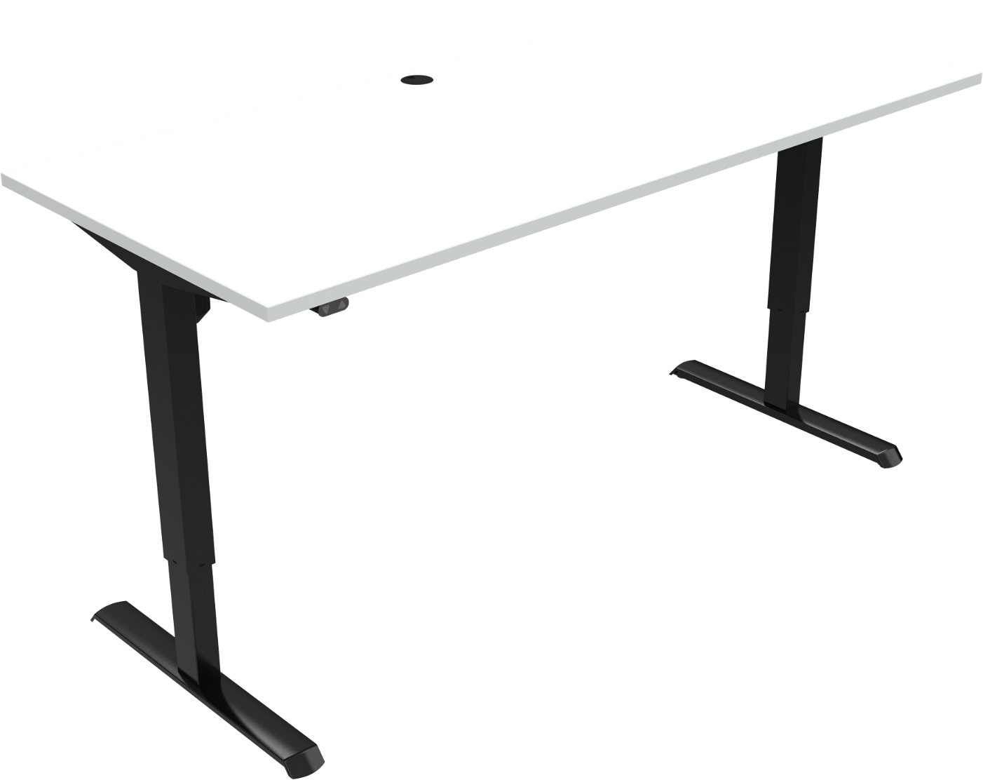Hæve-/sænkebord ZenNord AdaptDesk  -  firkantet to-bens 68-118 cm højde 180Ã80 cm MFC