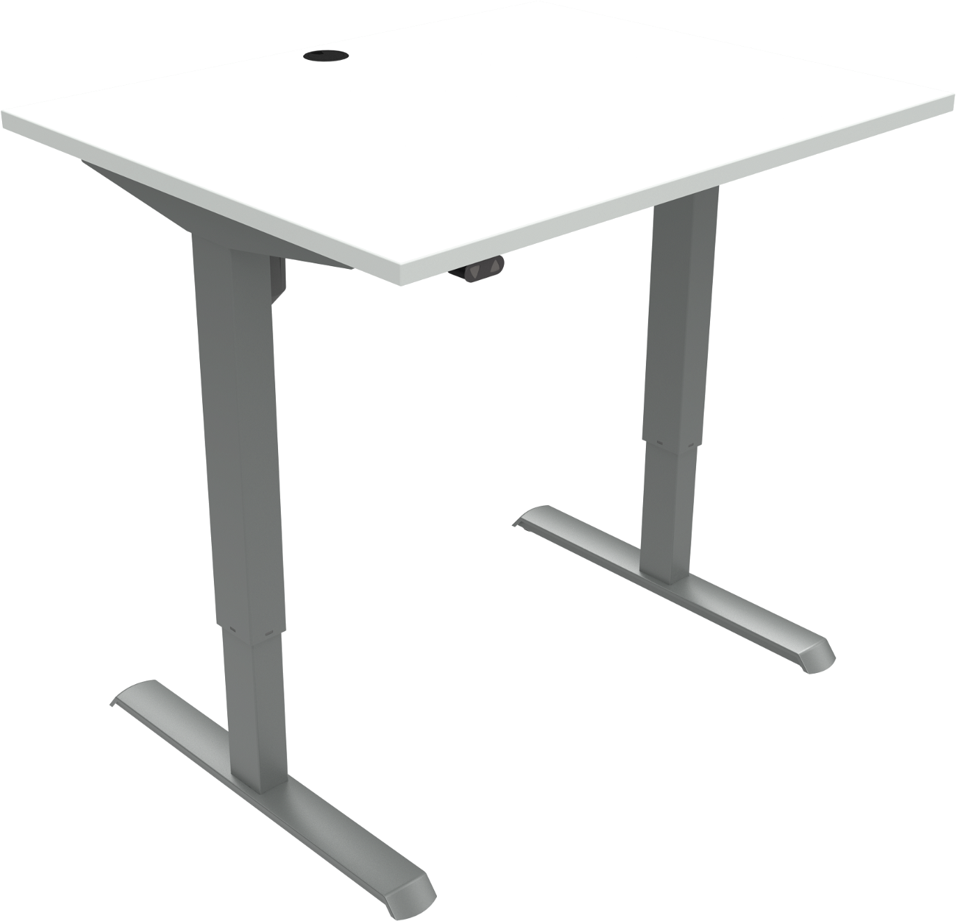 To-bens hæve-/sænkebord skrivebord ZenNord AdaptDesk 80x100 cm H68-118 hvid/sølv