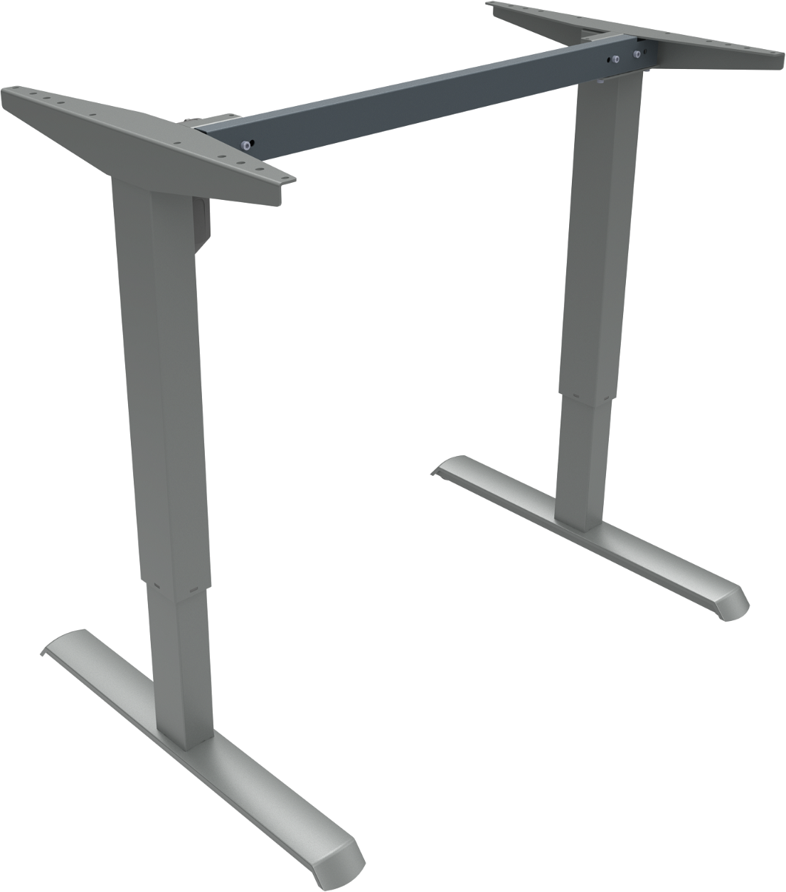 ZenNord AdaptDesk hæve-/sænkebordstel i metal  -  sølv, justerbar højde 68 - 118 cm