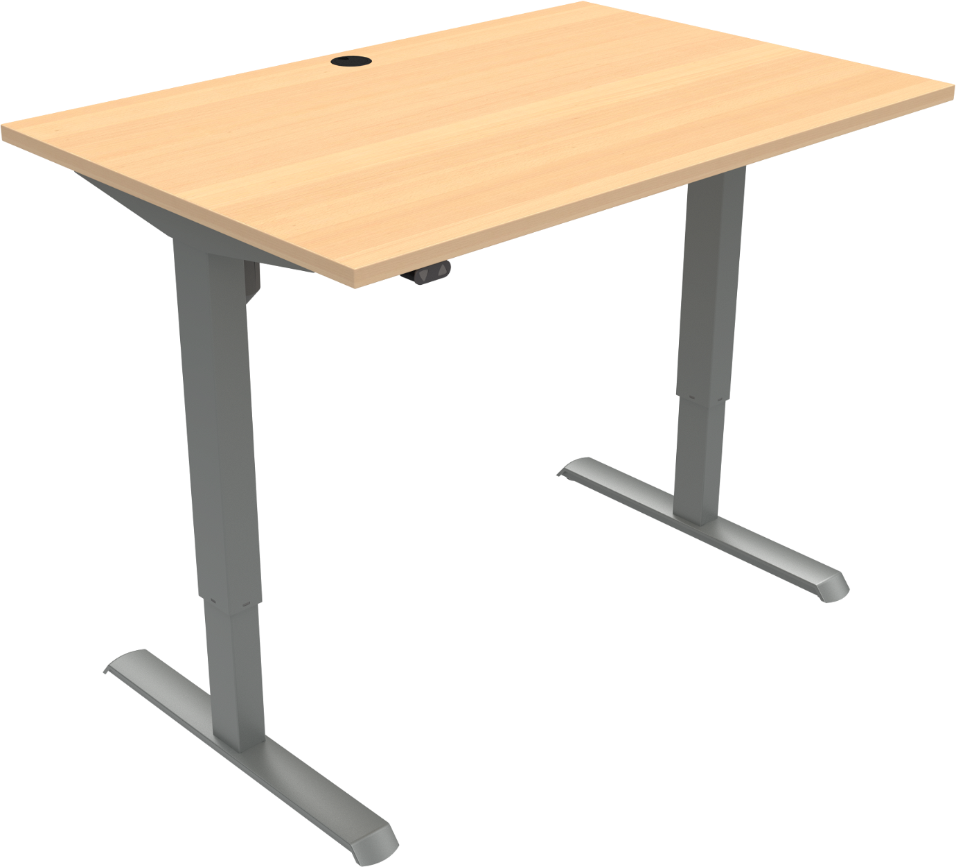 To-bens hæve-/sænkebord ZenNord AdaptDesk justerbar højde 68-118 cm natur/sølv