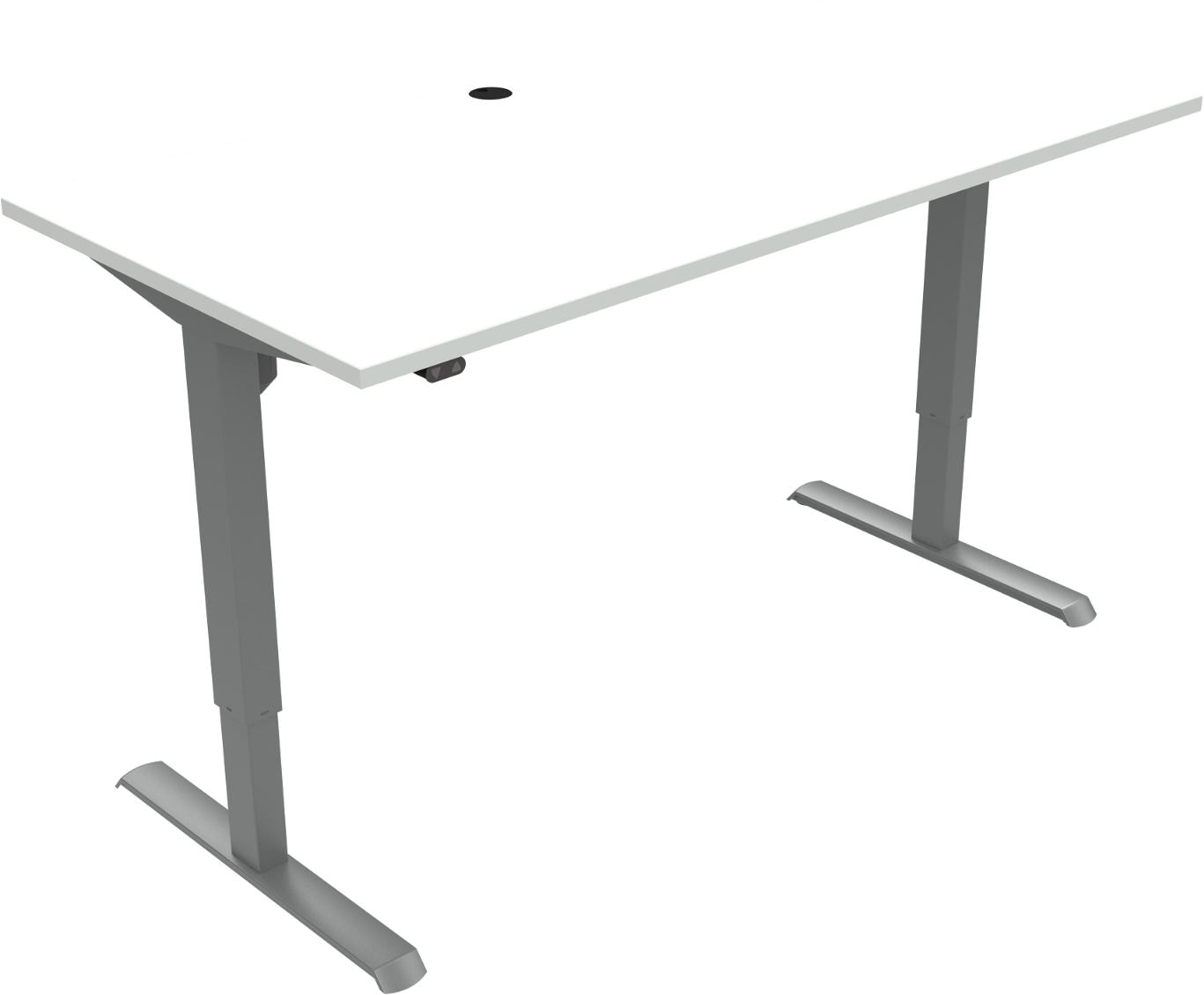Hæve-/sænkebord ZenNord AdaptDesk højdejusterbart 68-118 cm 160x80 cm hvid/sølv