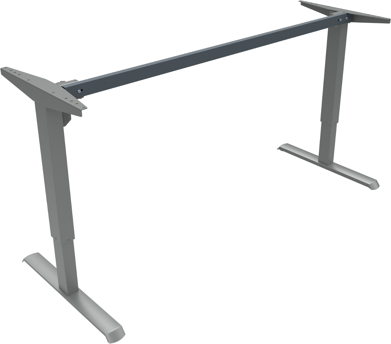 Hæve-/sænkestel ZenNord AdaptDesk sølv metal med justerbar højde 68-118 cm hurtig samling 7 min EN527 TÃV testet