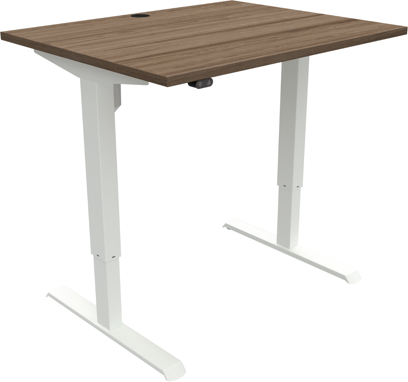To-bens firkantet hæve-/sænkebord ZenNord AdaptDesk 100Ã80 cm mørk valnød/hvid