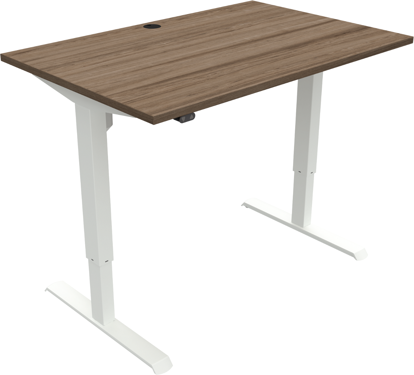 Hæve-/sænkebord ZenNord AdaptDesk to-bens firkantet 120x80 cm valnødfinish hvidt stel højdejusterbar 68-118cm