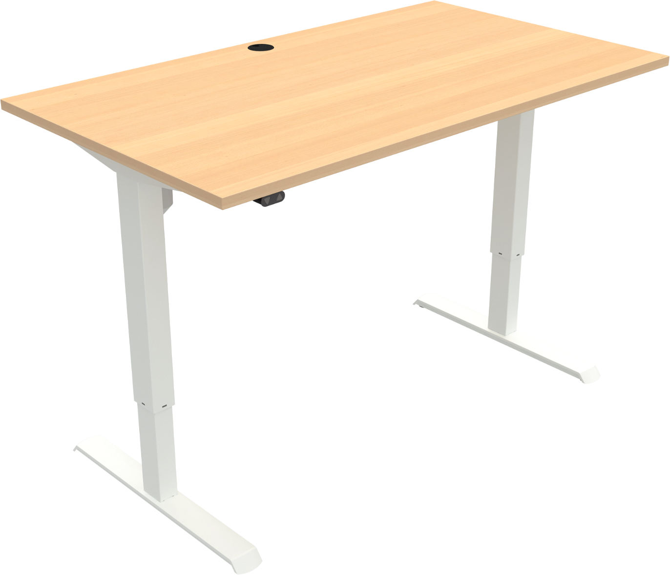 Hæve-/sænkebord ZenNord AdaptDesk to-bens firkantet 140x80 cm justerbart 68-118 cm natur/hvid